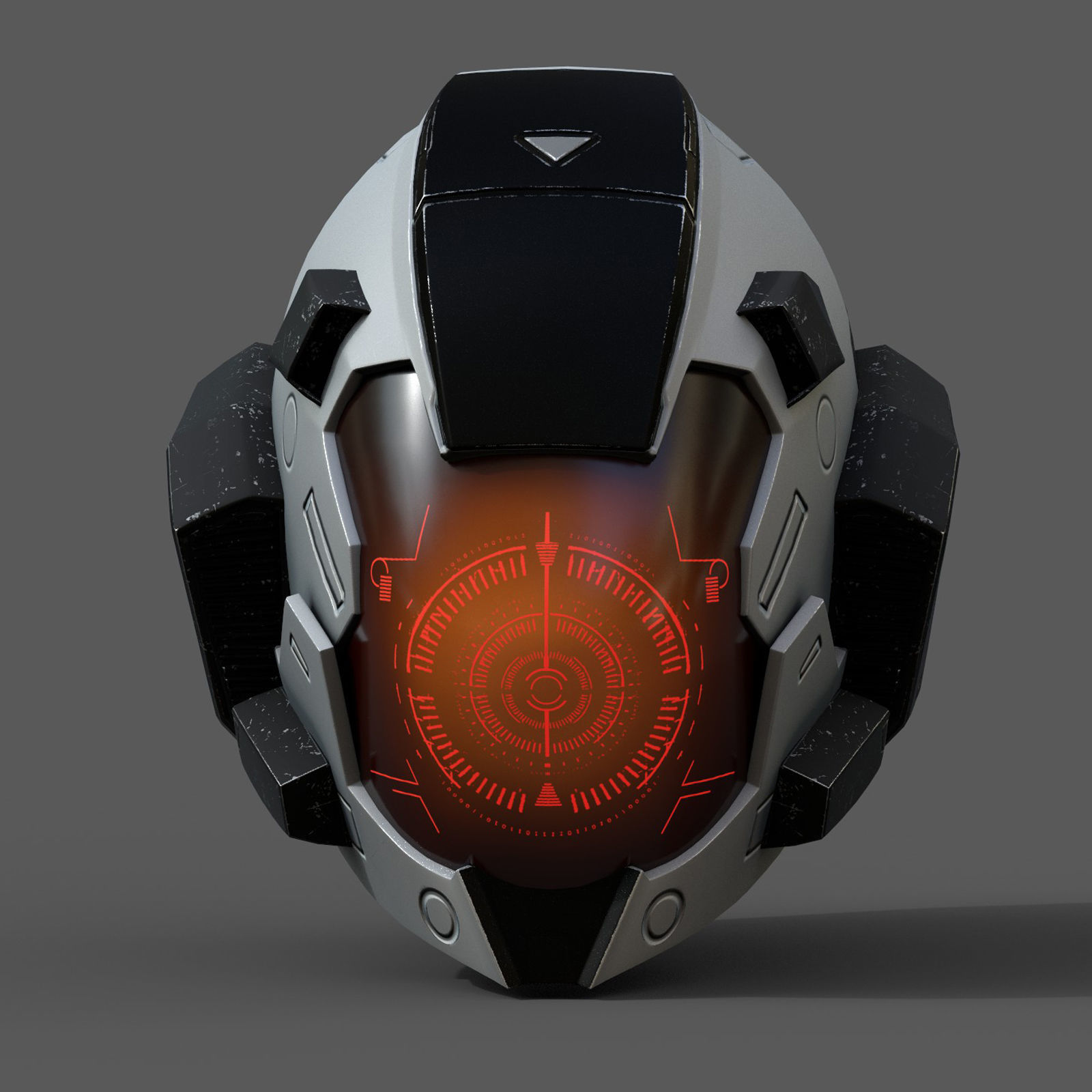Helmet space cyborg robot military fantasy futuristic  Low-poly 3D model_1
