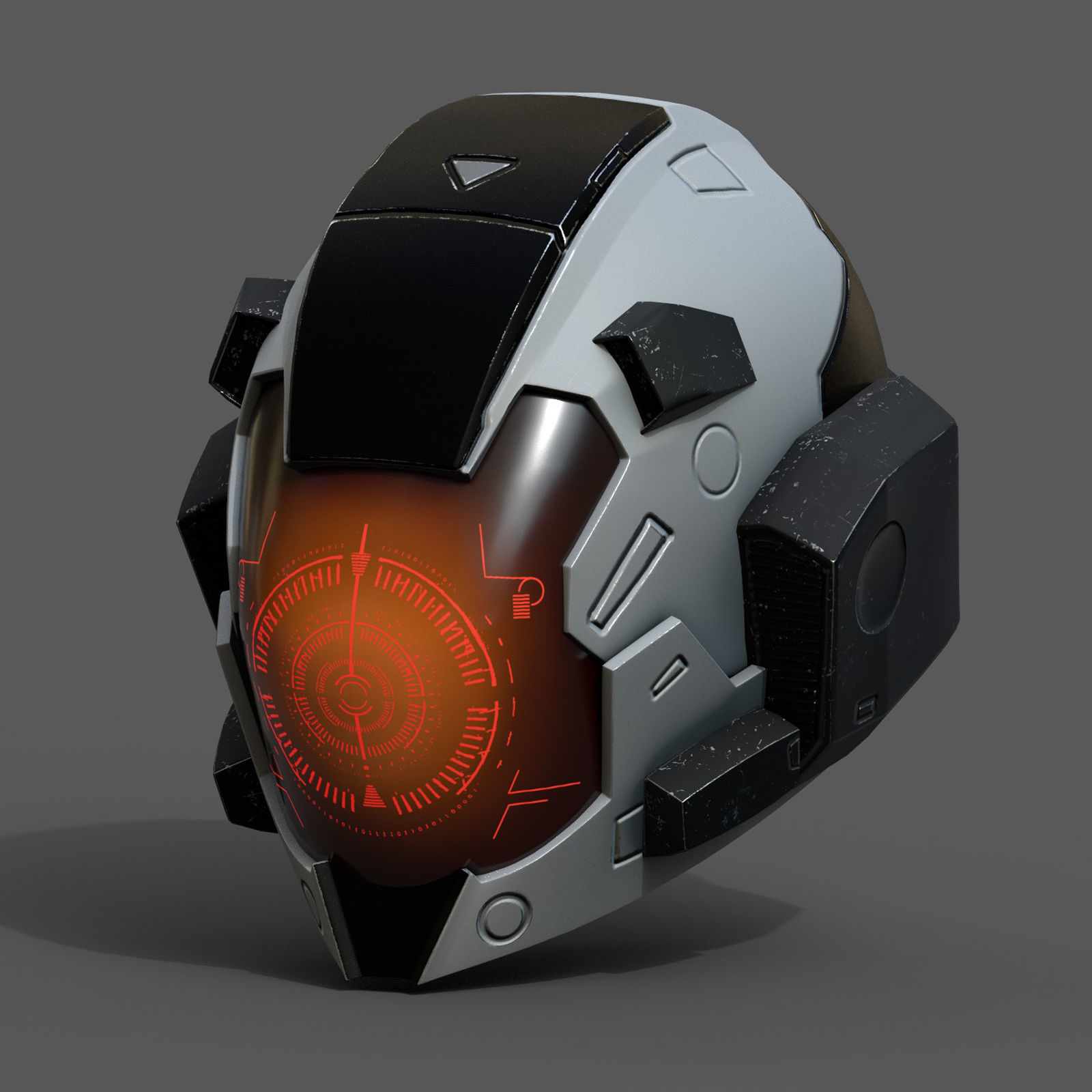 Helmet space cyborg robot military fantasy futuristic  Low-poly 3D model_2