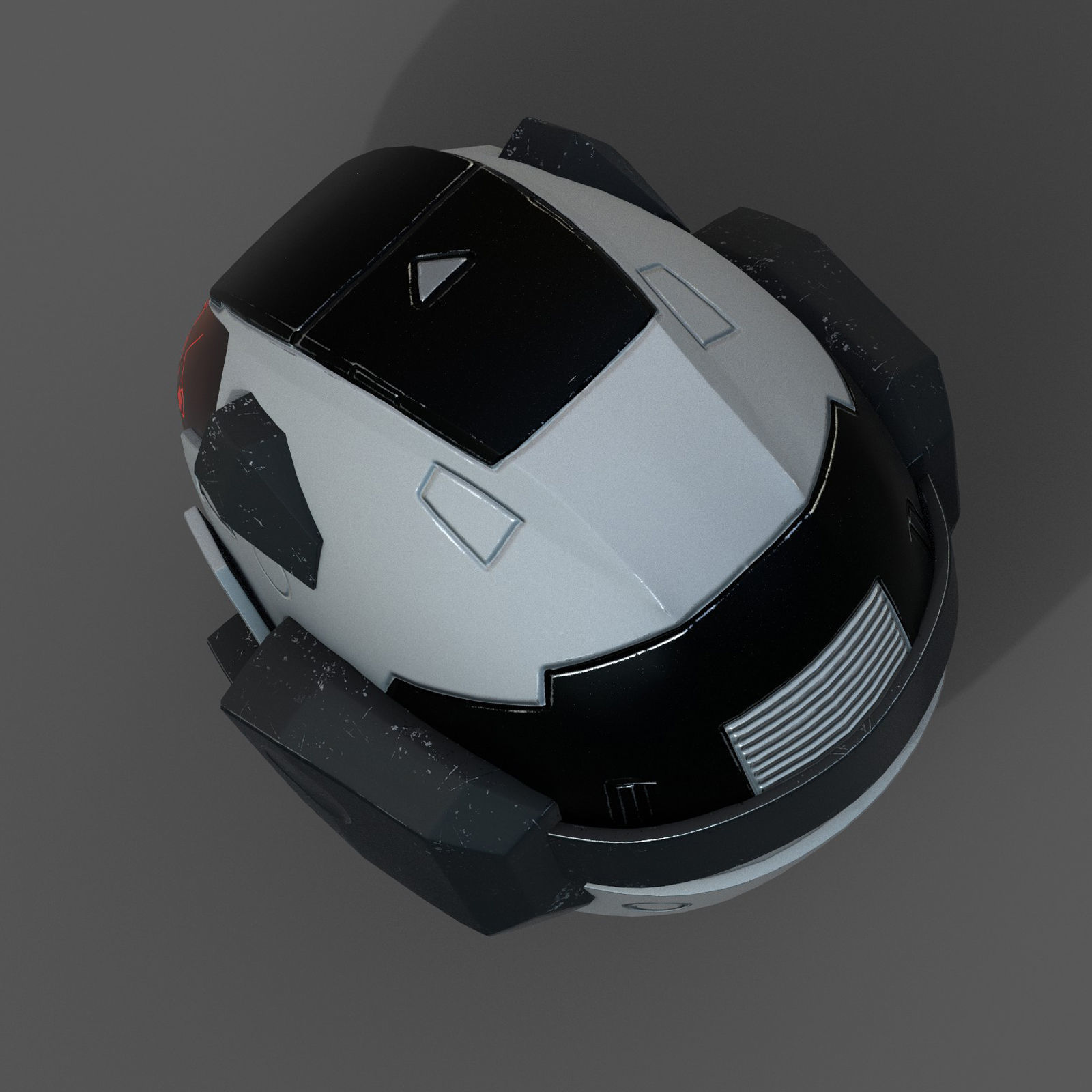 Helmet space cyborg robot military fantasy futuristic  Low-poly 3D model_7