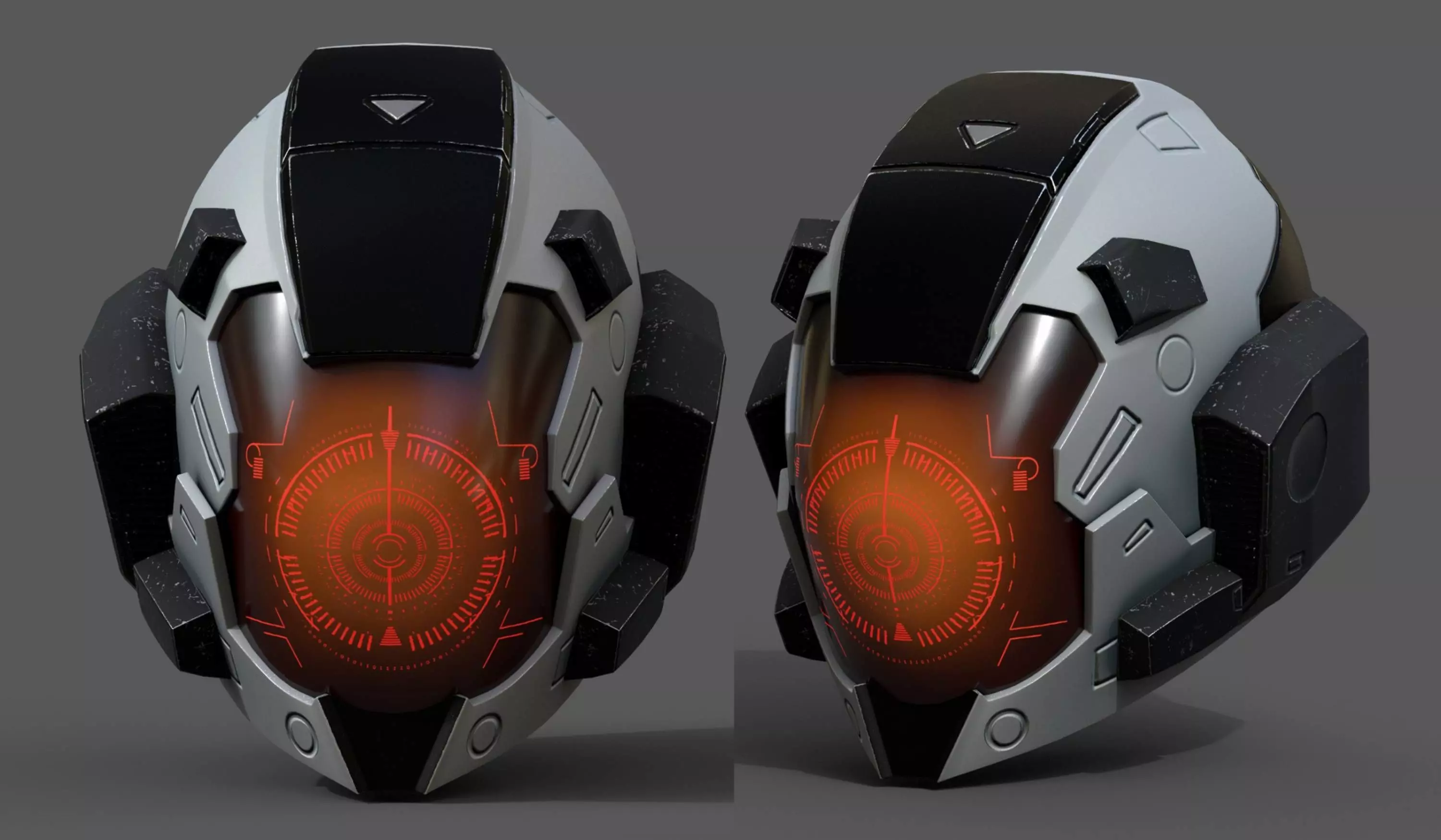 Helmet space cyborg robot military fantasy futuristic  Low-poly 3D model_0
