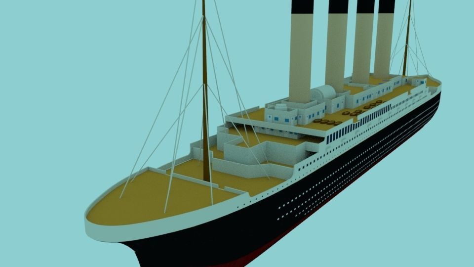 Titanic Ship Low-poly 3D model_3