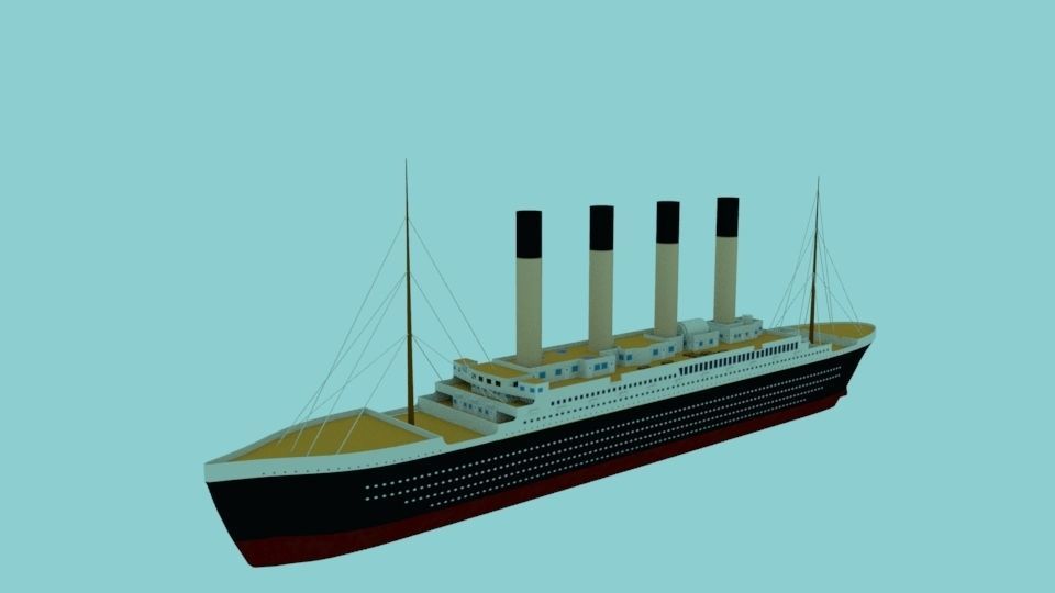Titanic Ship Low-poly 3D model_5
