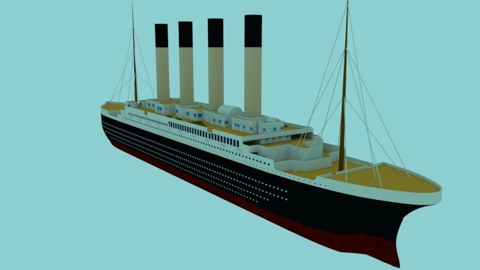 Titanic Ship Low-poly 3D model_7