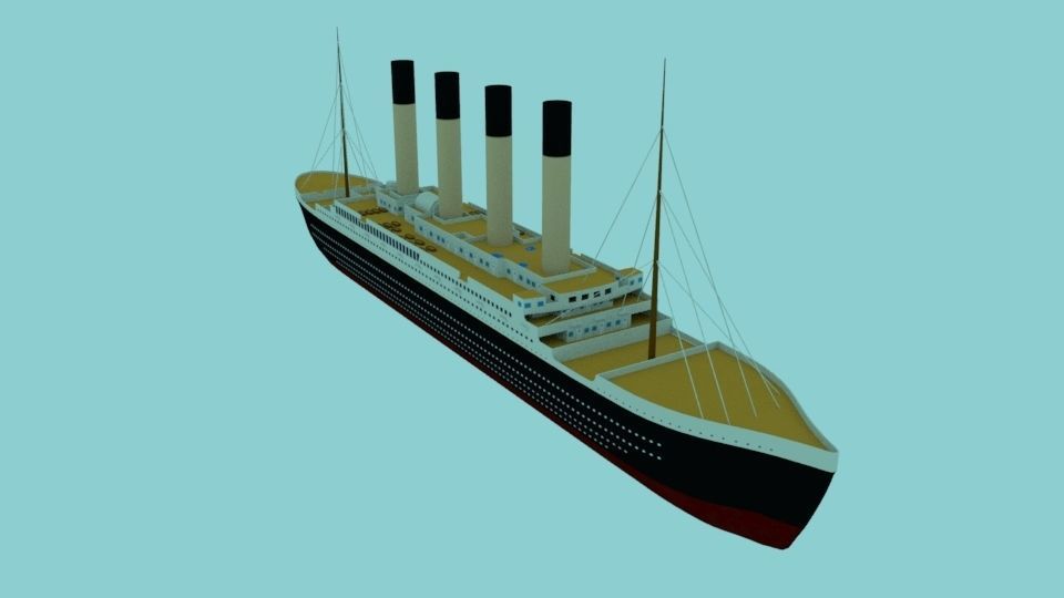 Titanic Ship Low-poly 3D model_1