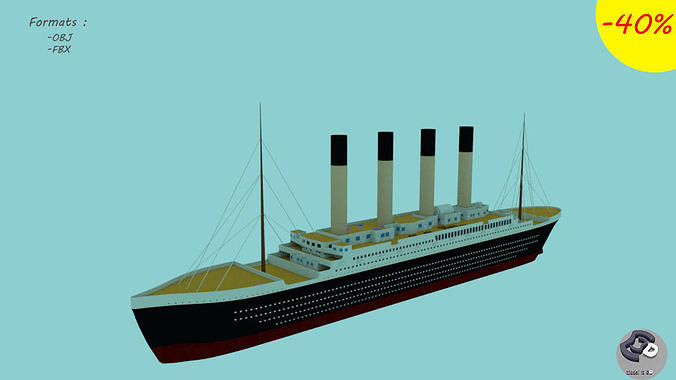 Titanic Ship Low-poly 3D model