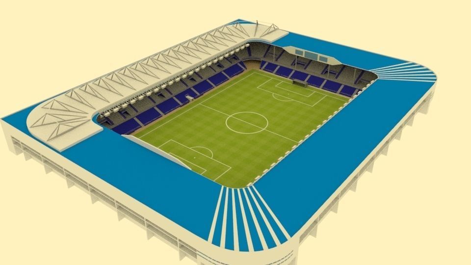 Mendizorroza Stadium Low-poly 3D model_1