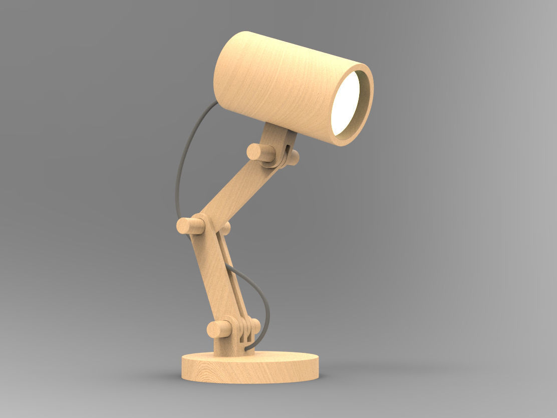 Wooden modular lamp 3D model_2