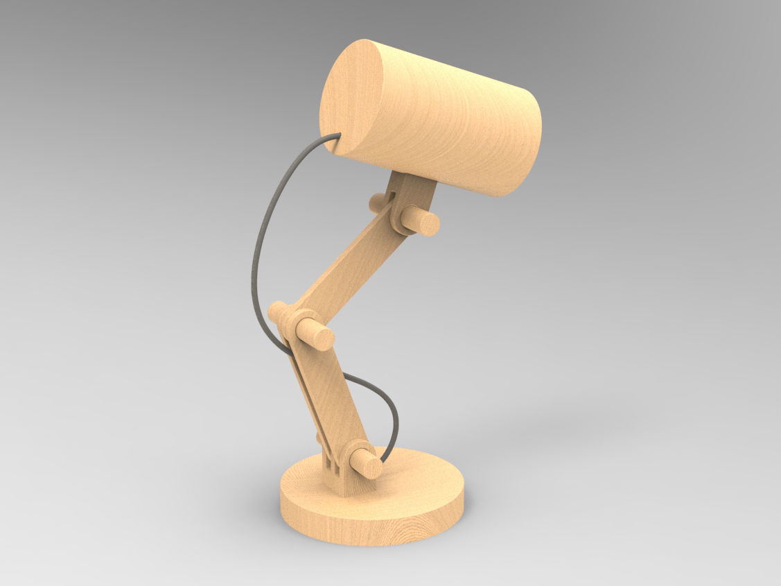 Wooden modular lamp 3D model_3