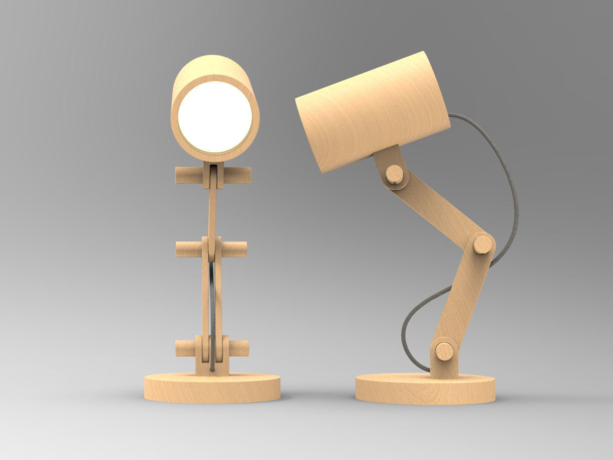 Wooden modular lamp 3D model_1