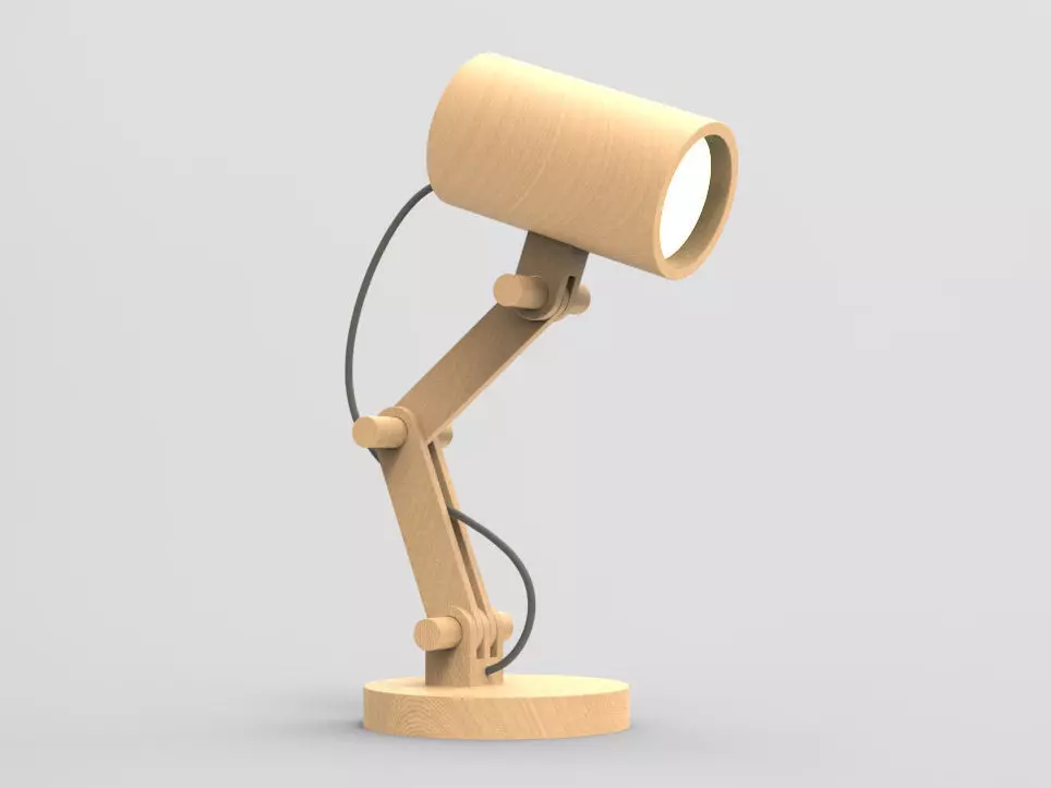Wooden modular lamp 3D model_0