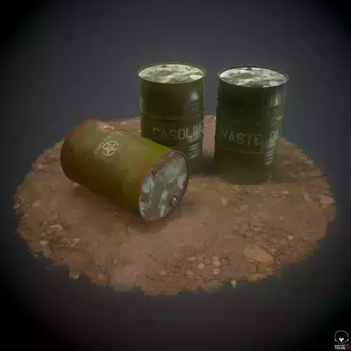 Military Barrel - PBR - Low-poly 3D model