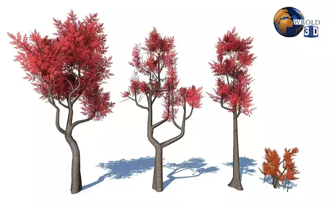 Stylized Colorful Tree Lowpoly 3D Model