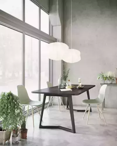 Dining modern room with table and chairs