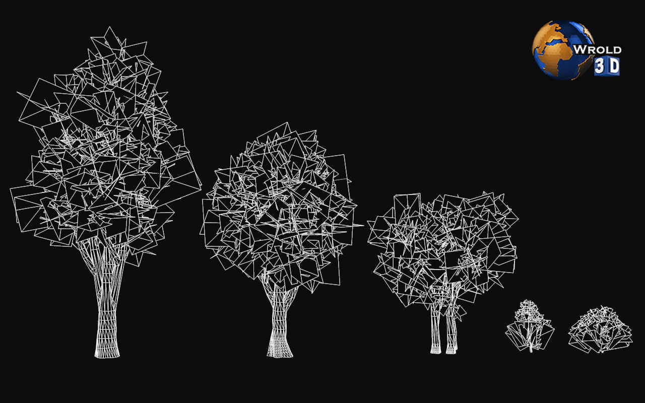 Stylize colorful trees pack lowpoly 3d model Low-poly 3D model_6