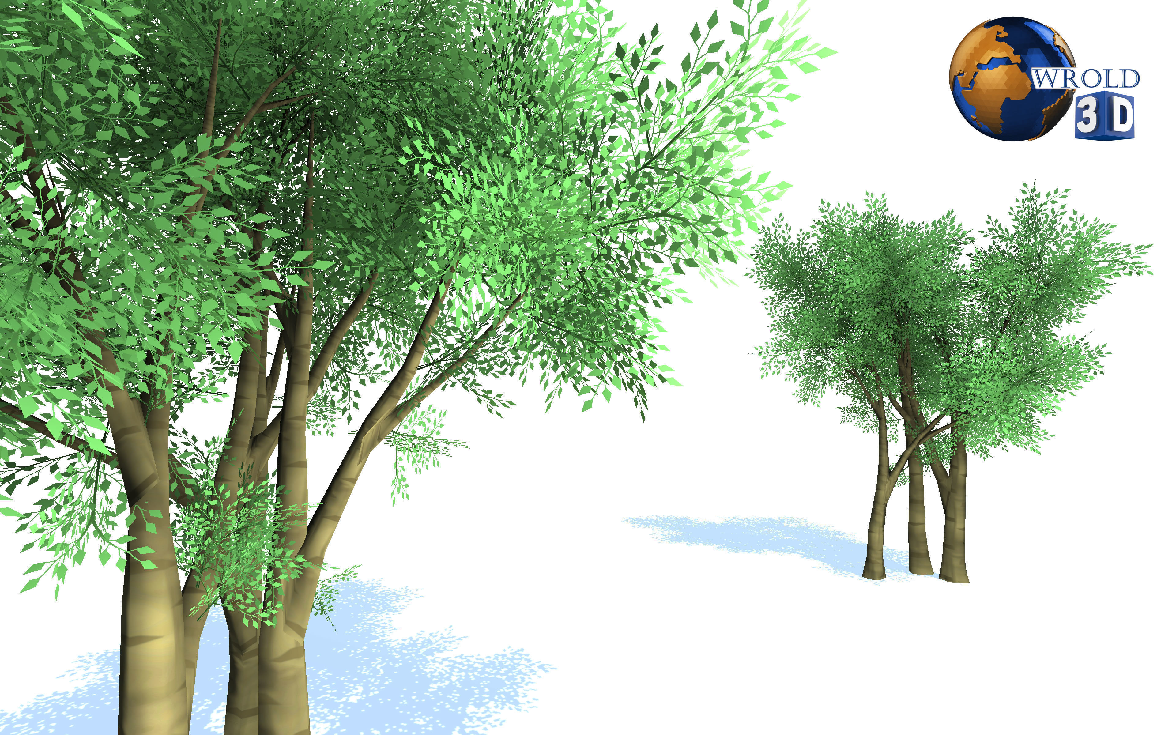 Stylize colorful trees pack lowpoly 3d model Low-poly 3D model_1