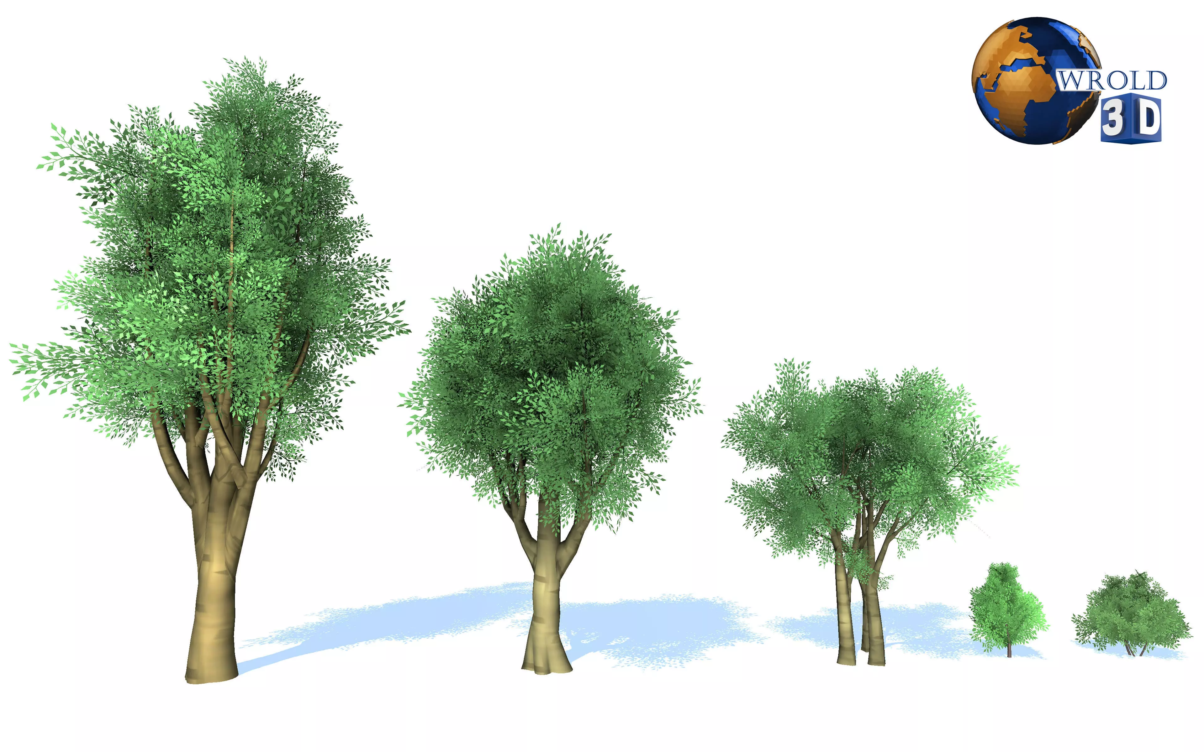Stylize colorful trees pack lowpoly 3d model Low-poly 3D model_0
