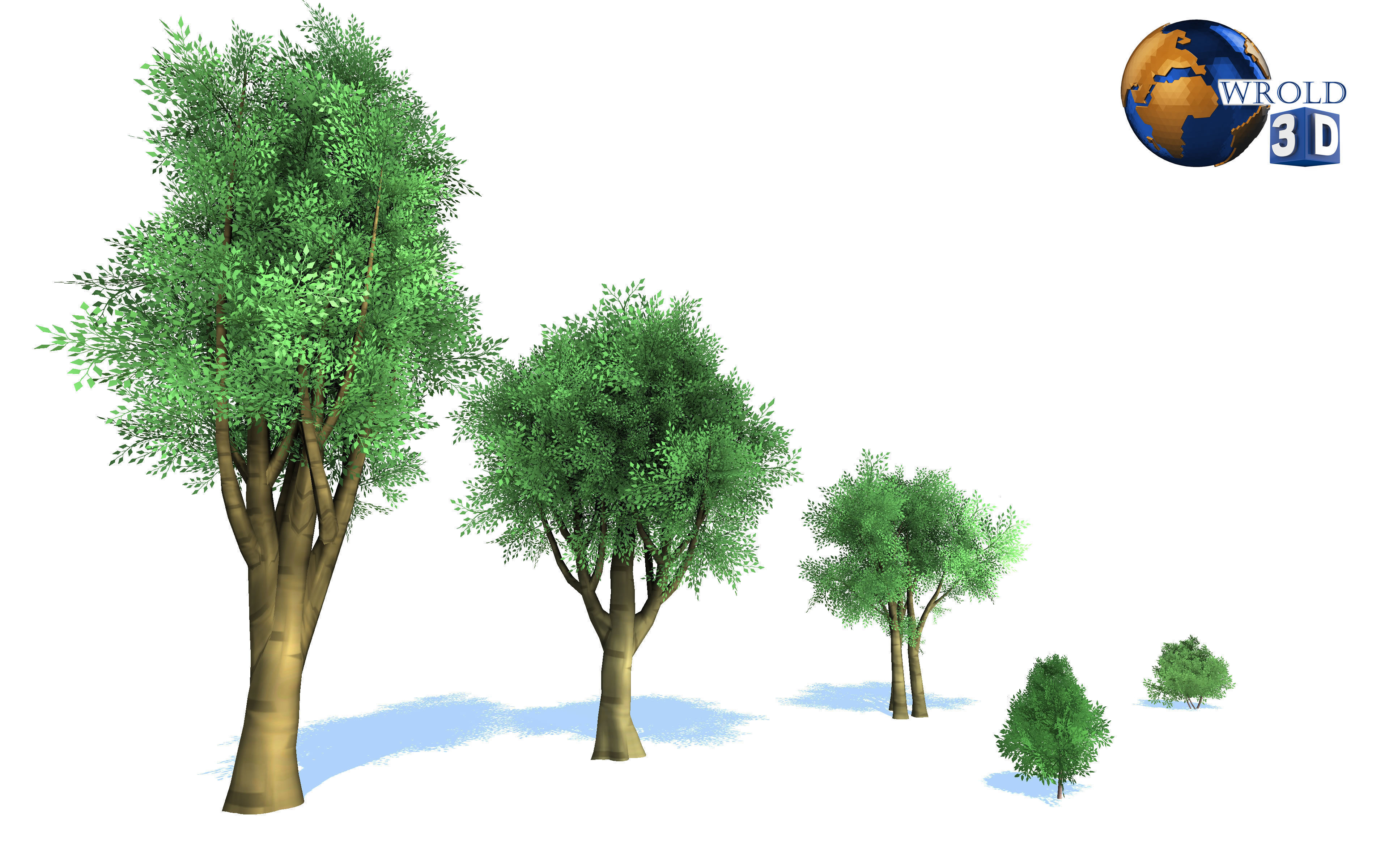 Stylize colorful trees pack lowpoly 3d model Low-poly 3D model_2