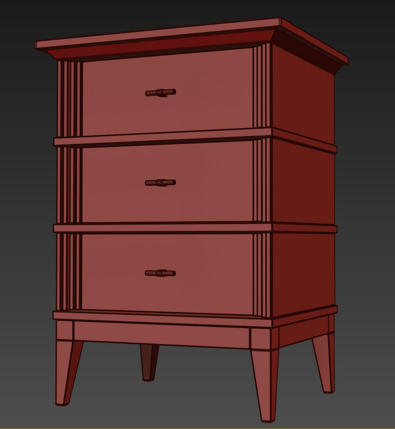 Manhattan Dresser nightstand by Wonderwood 3D model_8