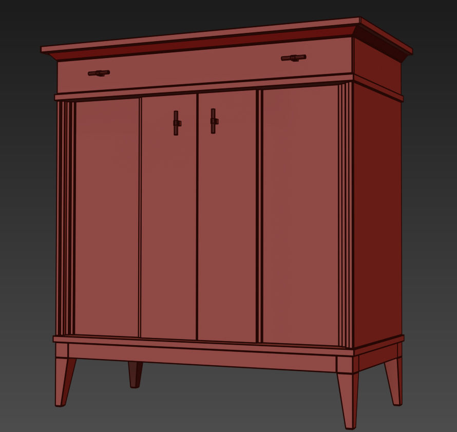 Manhattan Dresser nightstand by Wonderwood 3D model_7