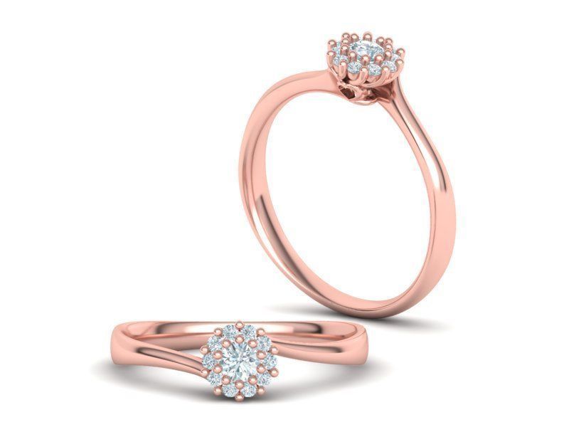 Engagement ring  Own design with 3mm centr stone 3D print model_8