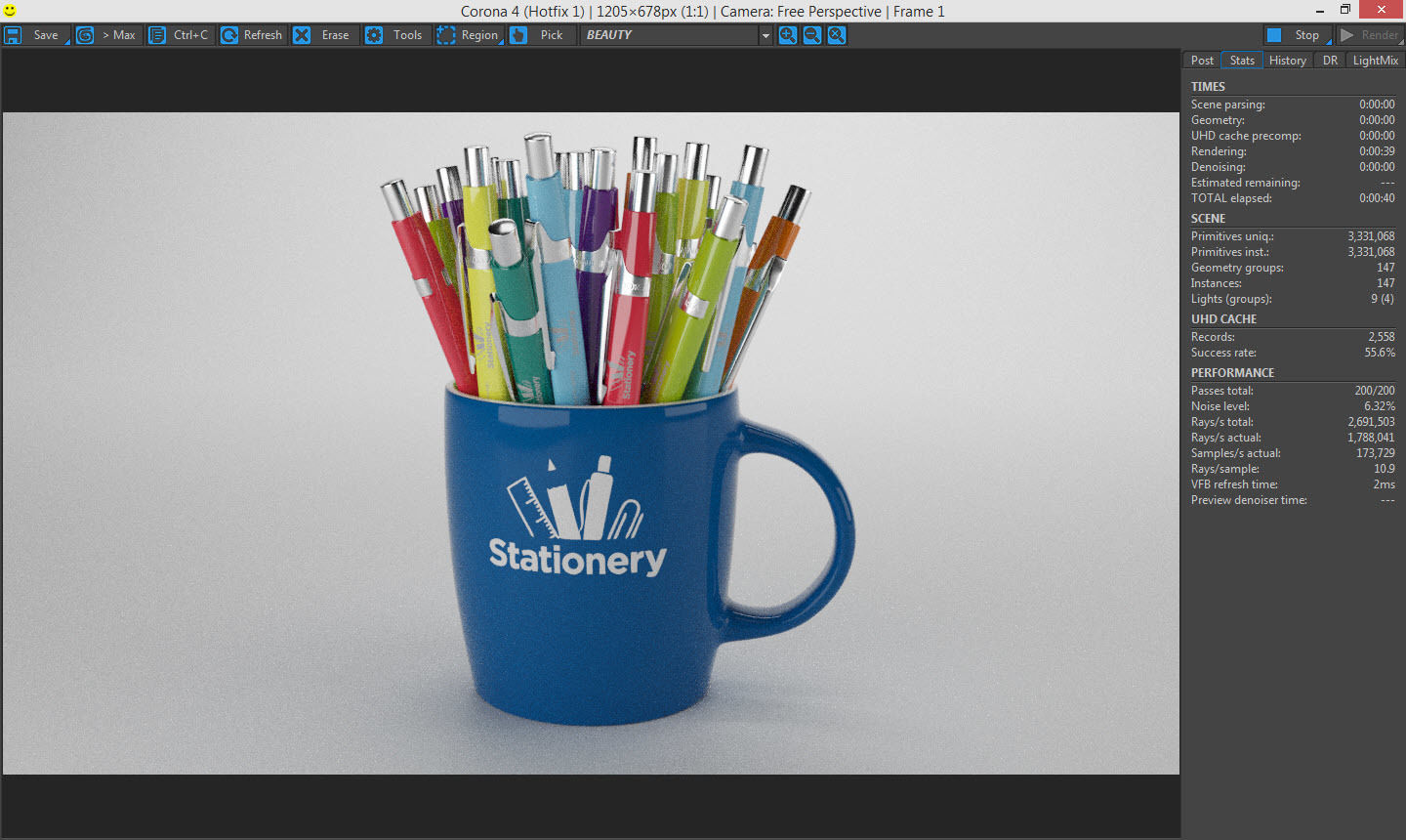 Stationery Mug With PencilCase 3D model_1