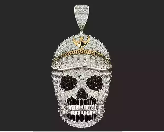 Diamond Skull Captain Pendant 