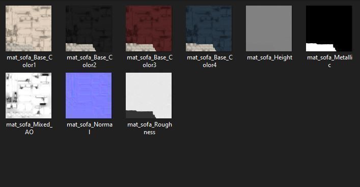 Sectional Fabric Sofa Cushion Couch with Single Seat Low-poly 3D model_8