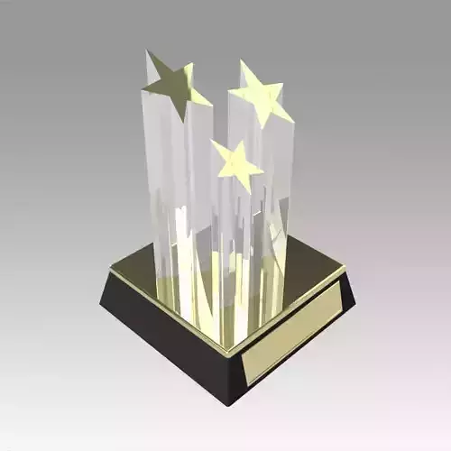 Award figurine Three Star gold 3D model