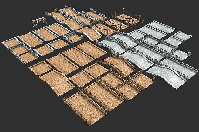 Bridges Pack Low Poly Low-poly 3D model