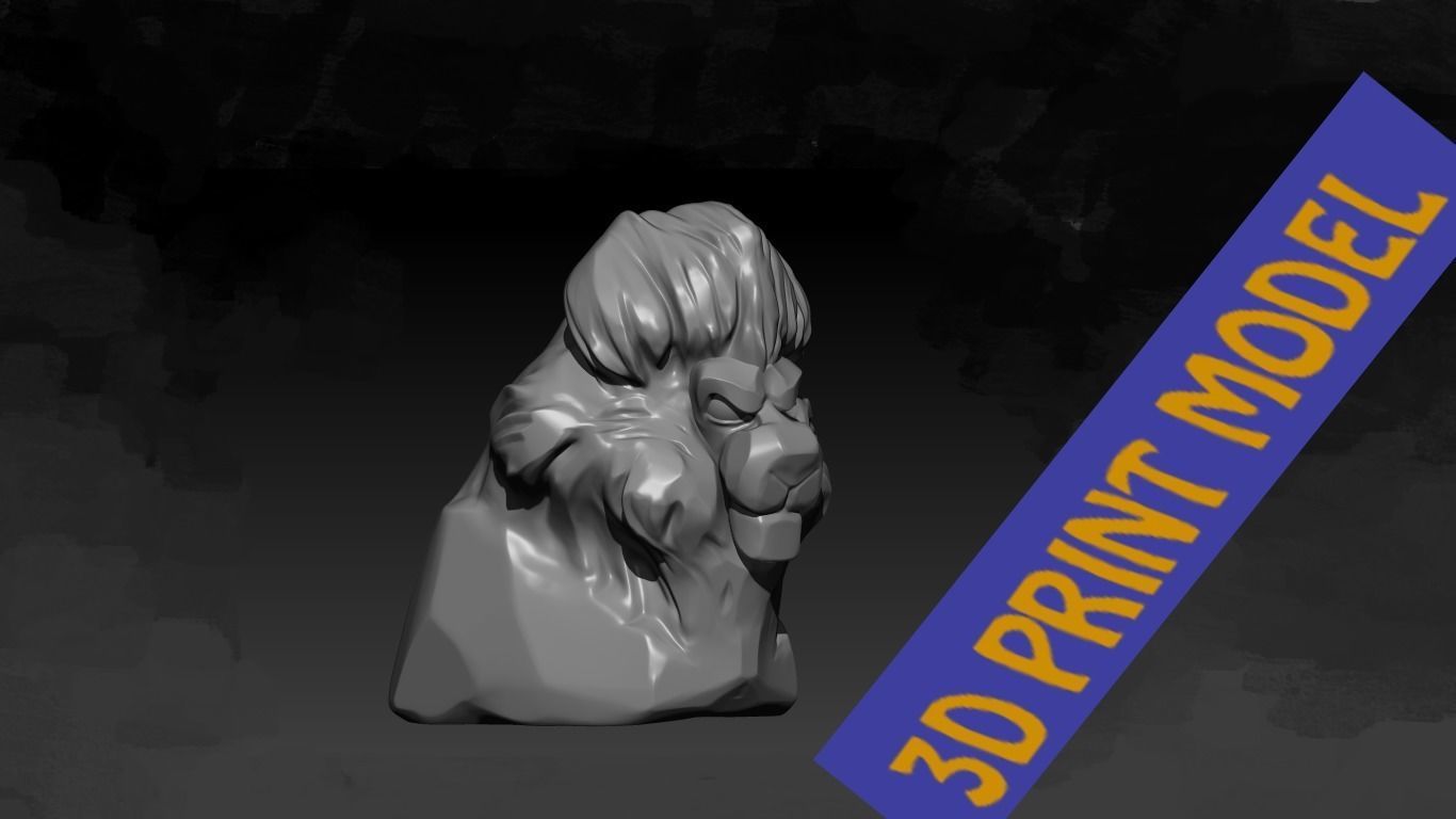 lion head  3D print model_1