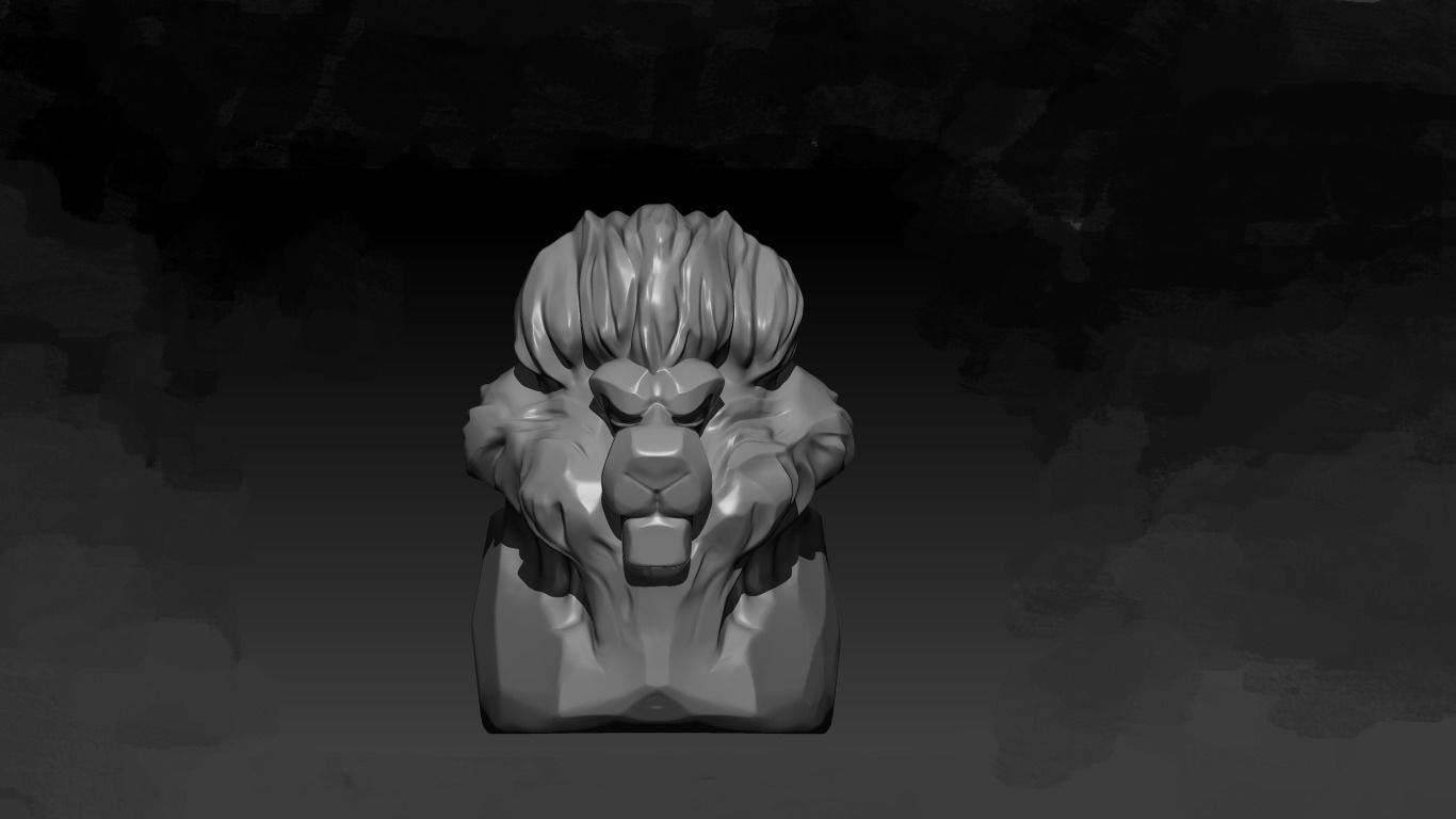 lion head  3D print model_2
