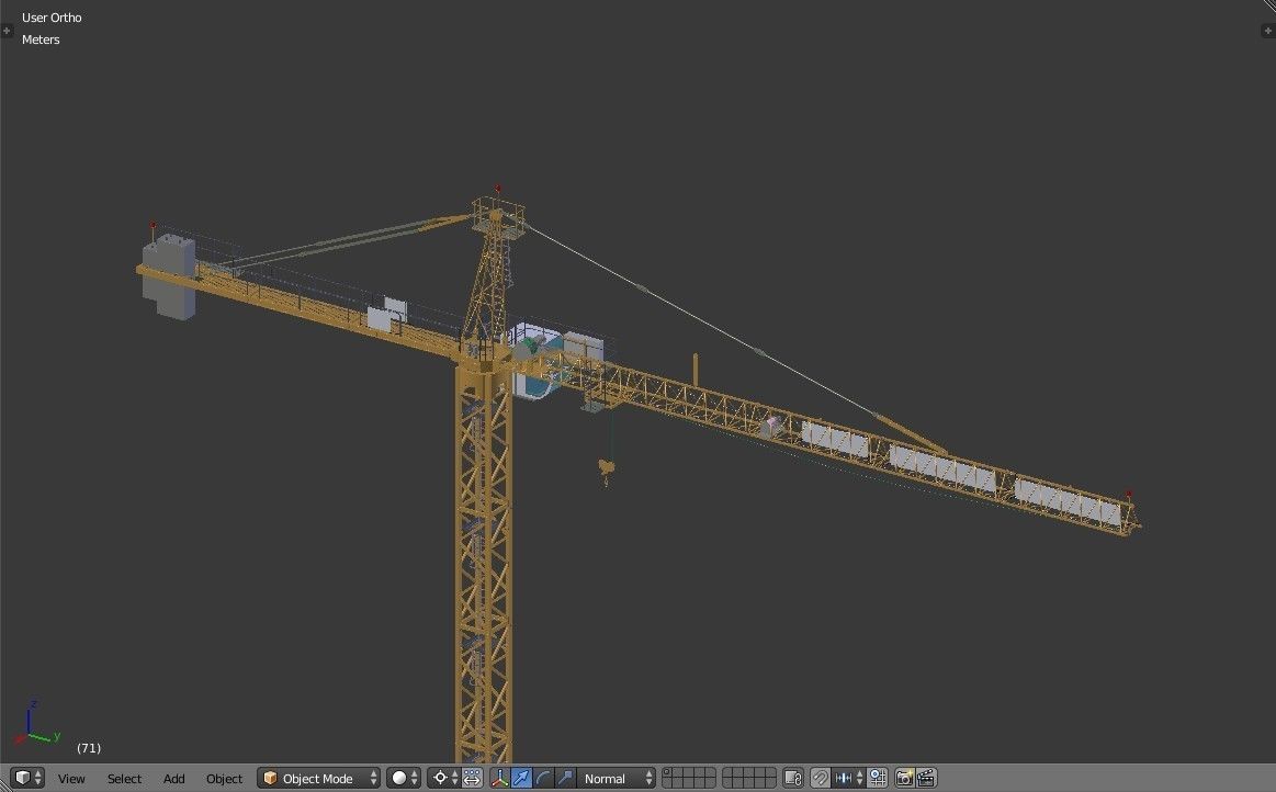 Hammerhead Tower Crane 7 - Construction Crane 3D model_15