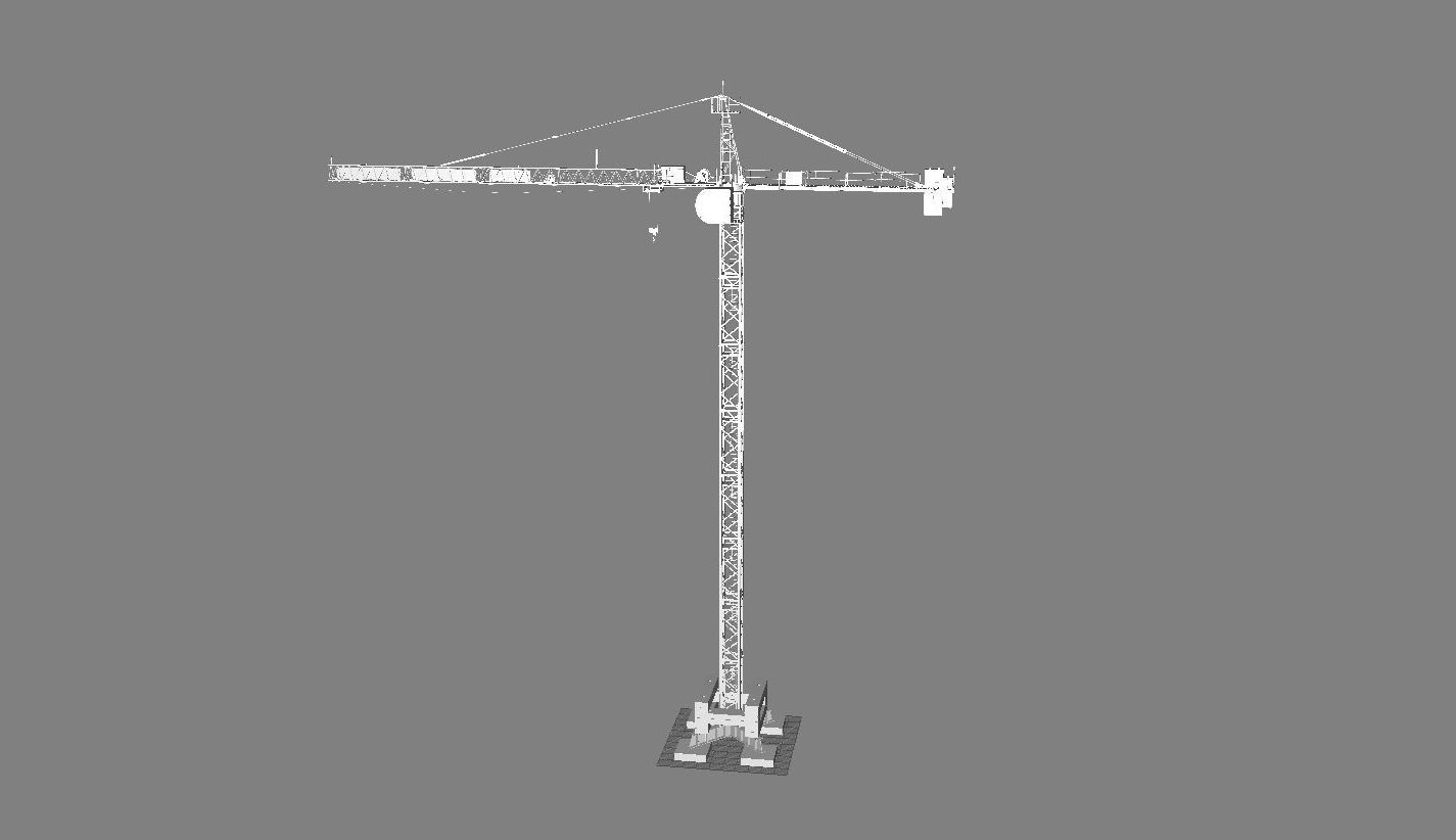 Hammerhead Tower Crane 7 - Construction Crane 3D model_10
