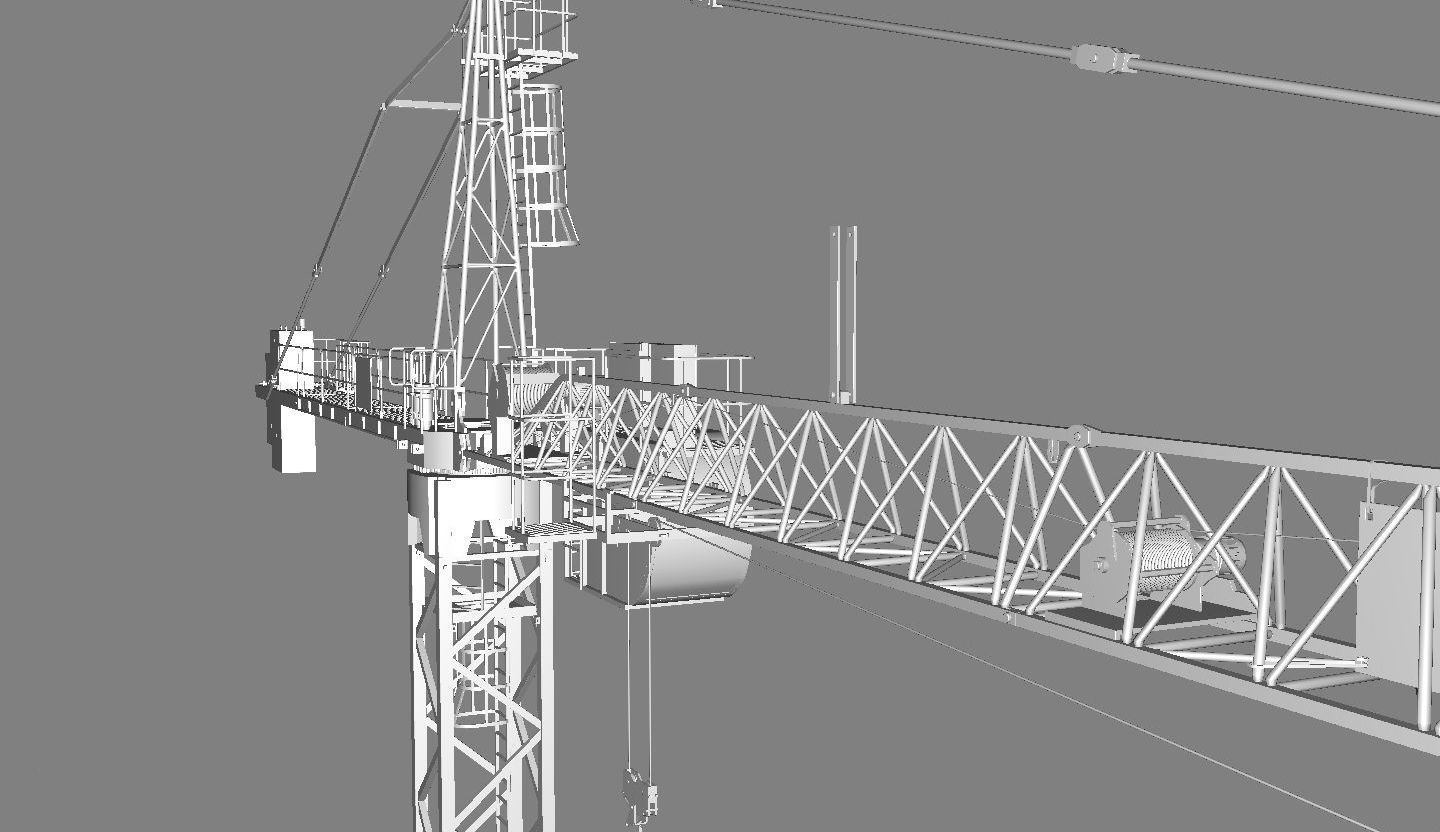 Hammerhead Tower Crane 7 - Construction Crane 3D model_13