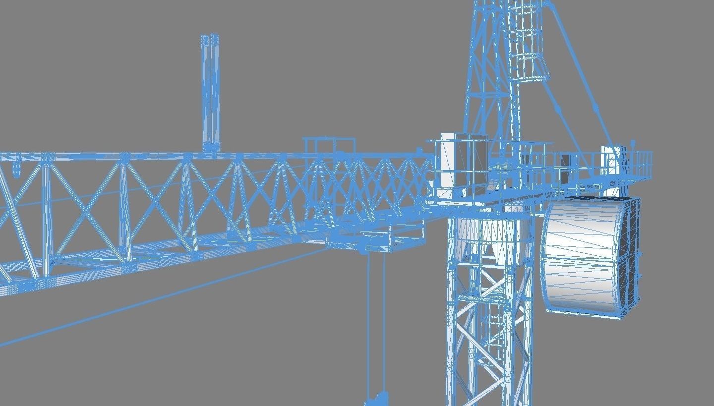 Hammerhead Tower Crane 7 - Construction Crane 3D model_12