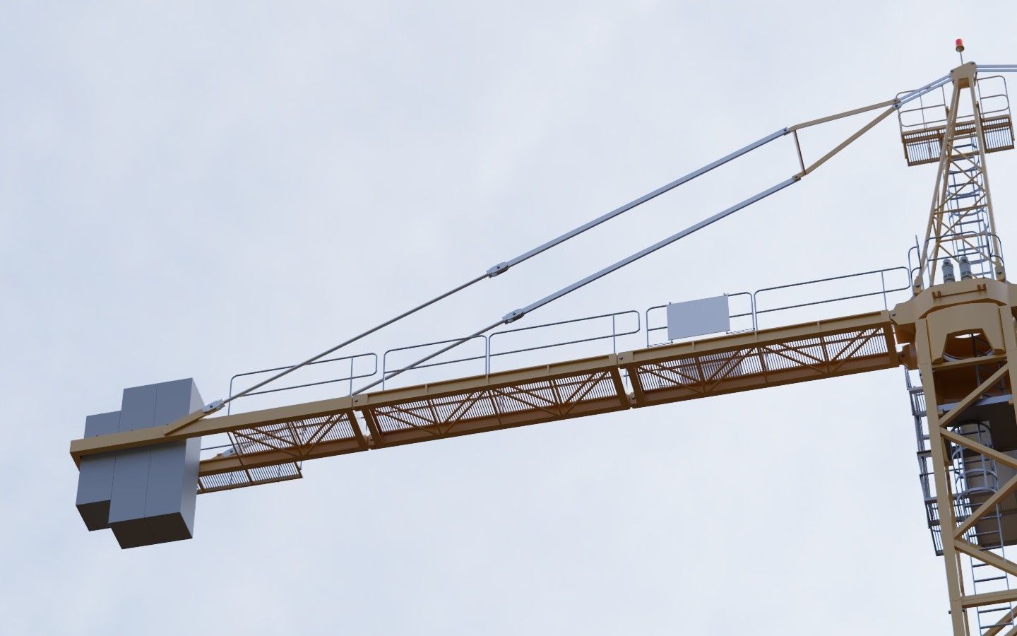 Hammerhead Tower Crane 7 - Construction Crane 3D model_3