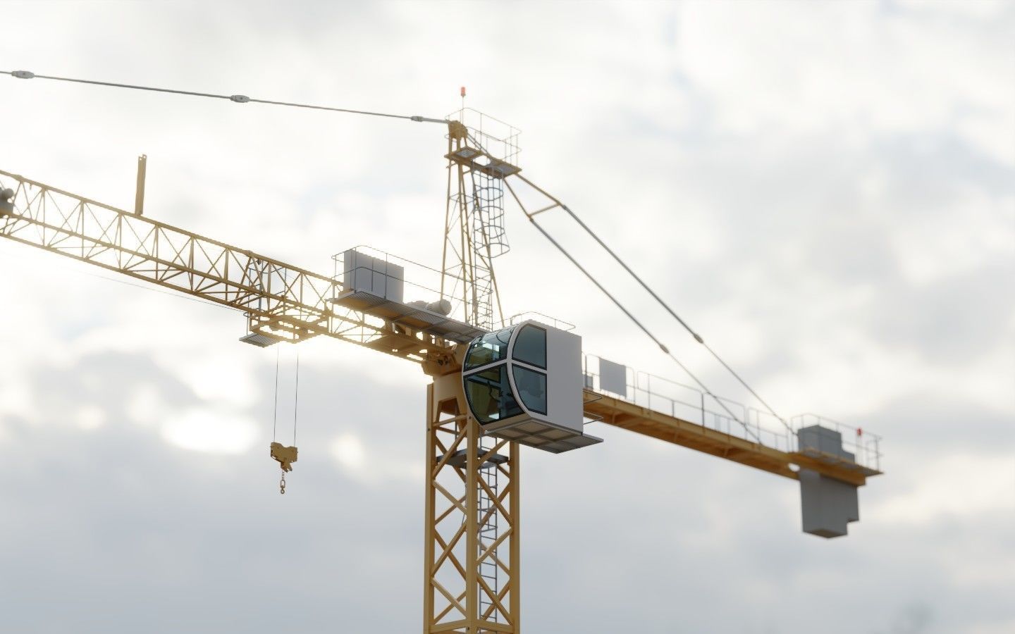 Hammerhead Tower Crane 7 - Construction Crane 3D model_6