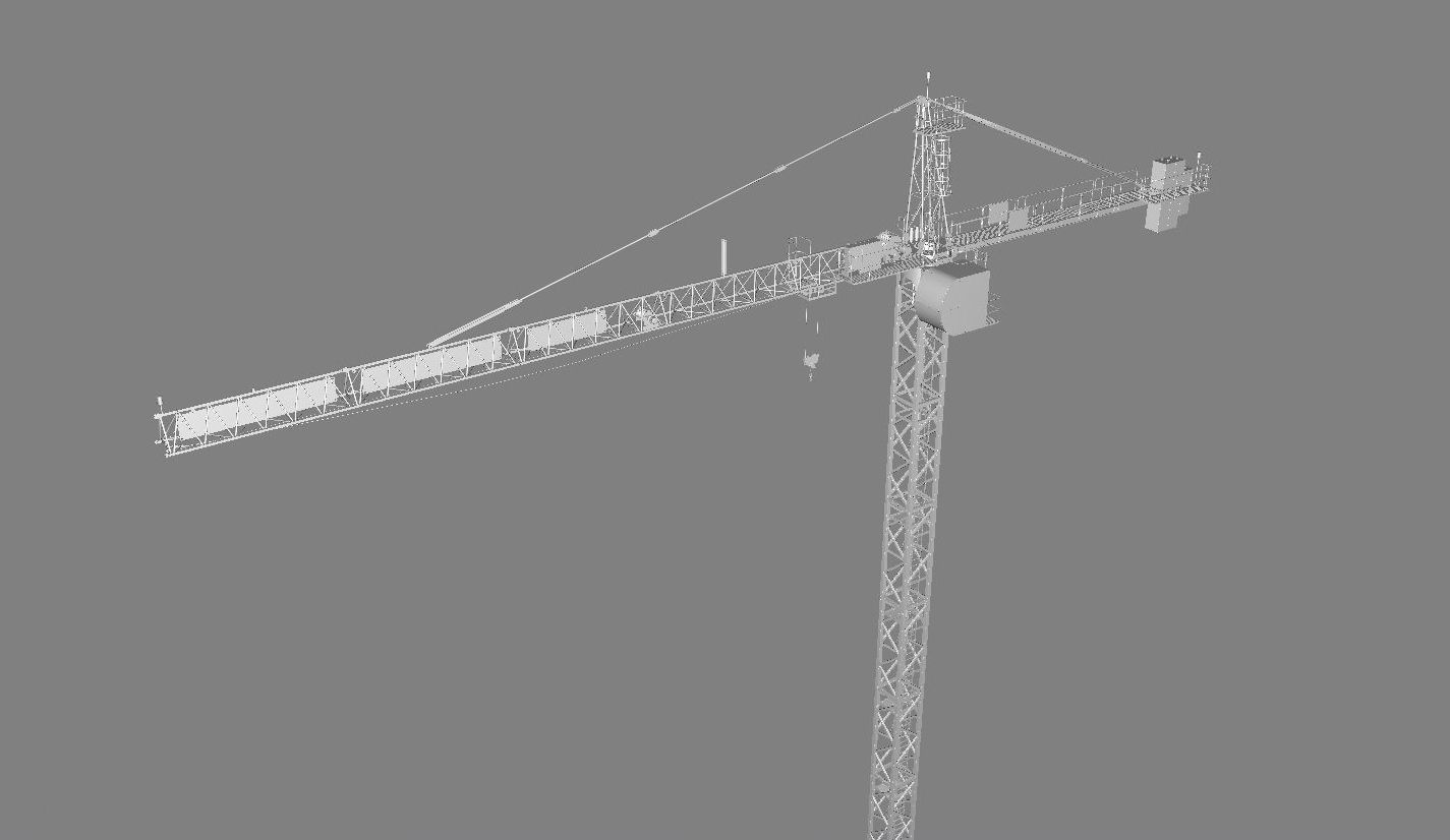 Hammerhead Tower Crane 7 - Construction Crane 3D model_11