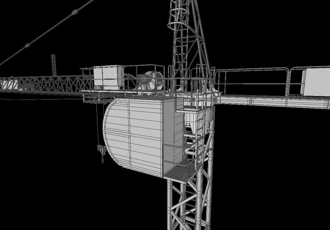 Hammerhead Tower Crane 7 - Construction Crane 3D model_25