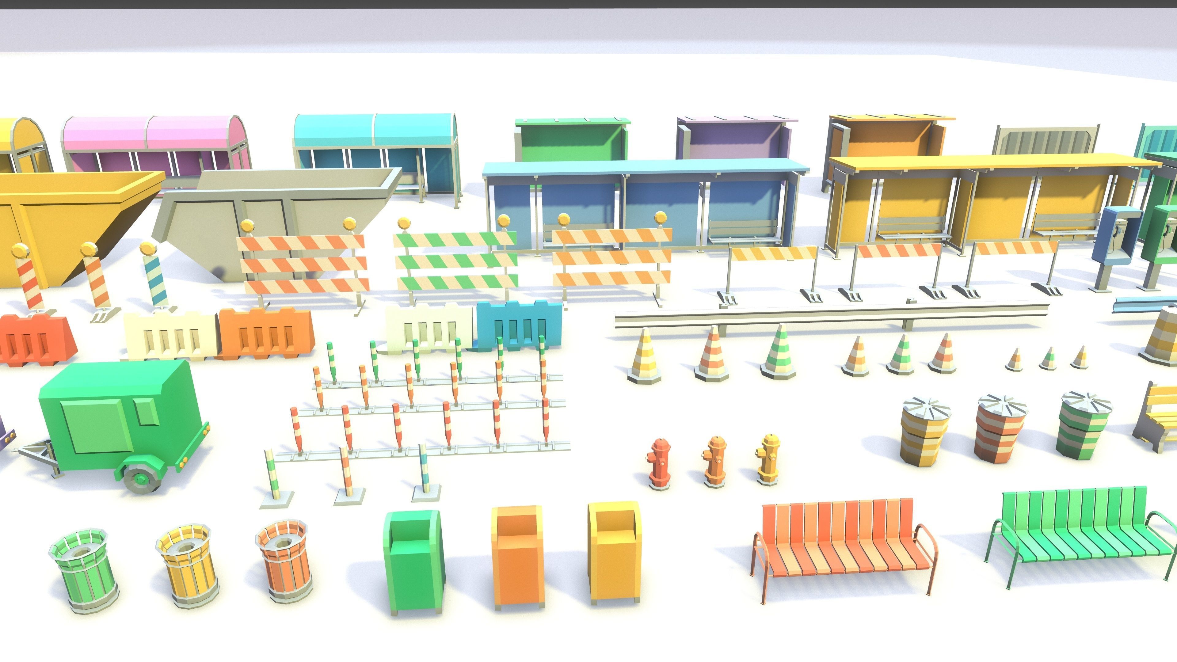 StreetSide PROPS - Low Poly Assets Low-poly 3D model Low-poly 3D model_5