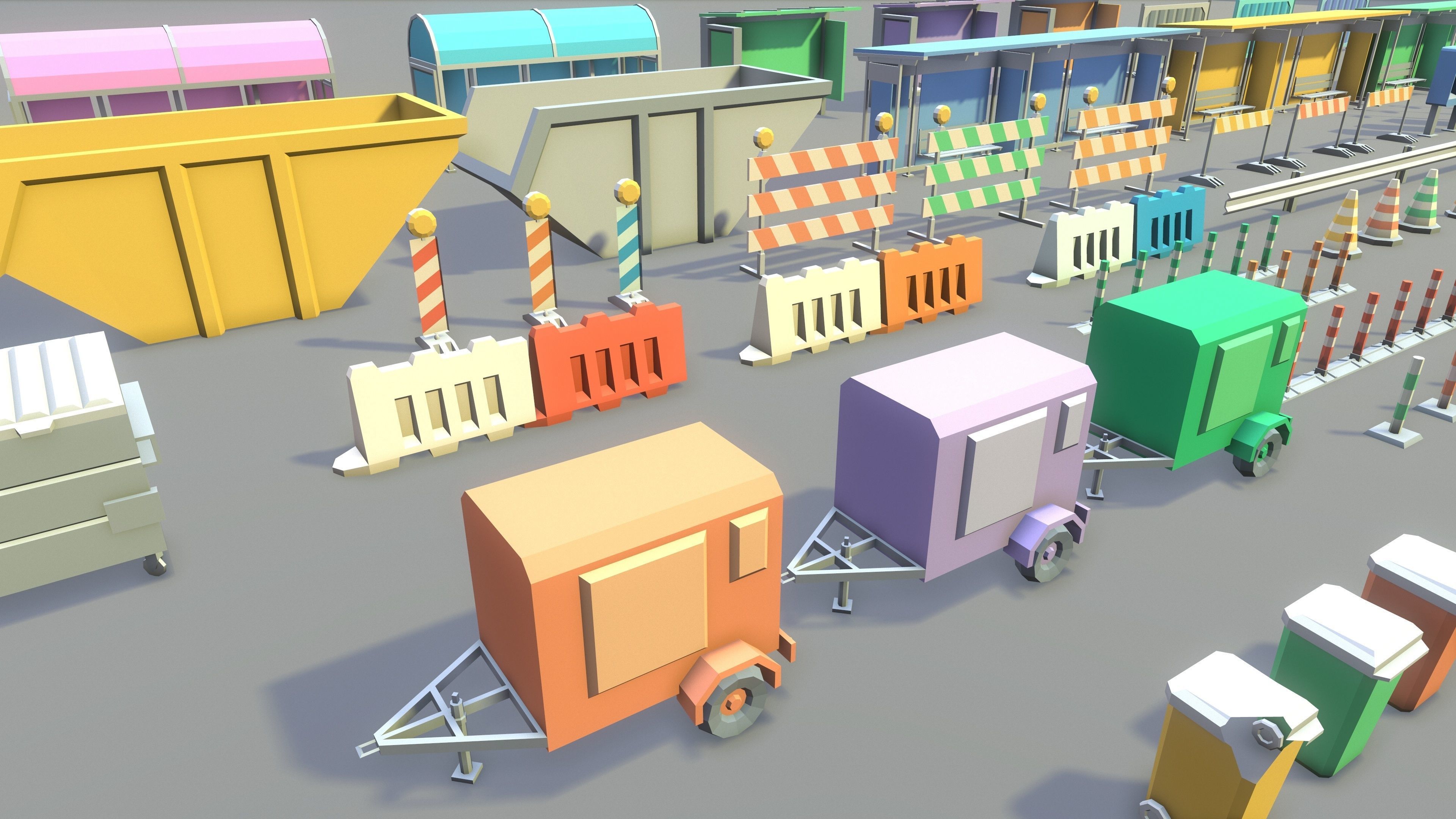StreetSide PROPS - Low Poly Assets Low-poly 3D model Low-poly 3D model_3