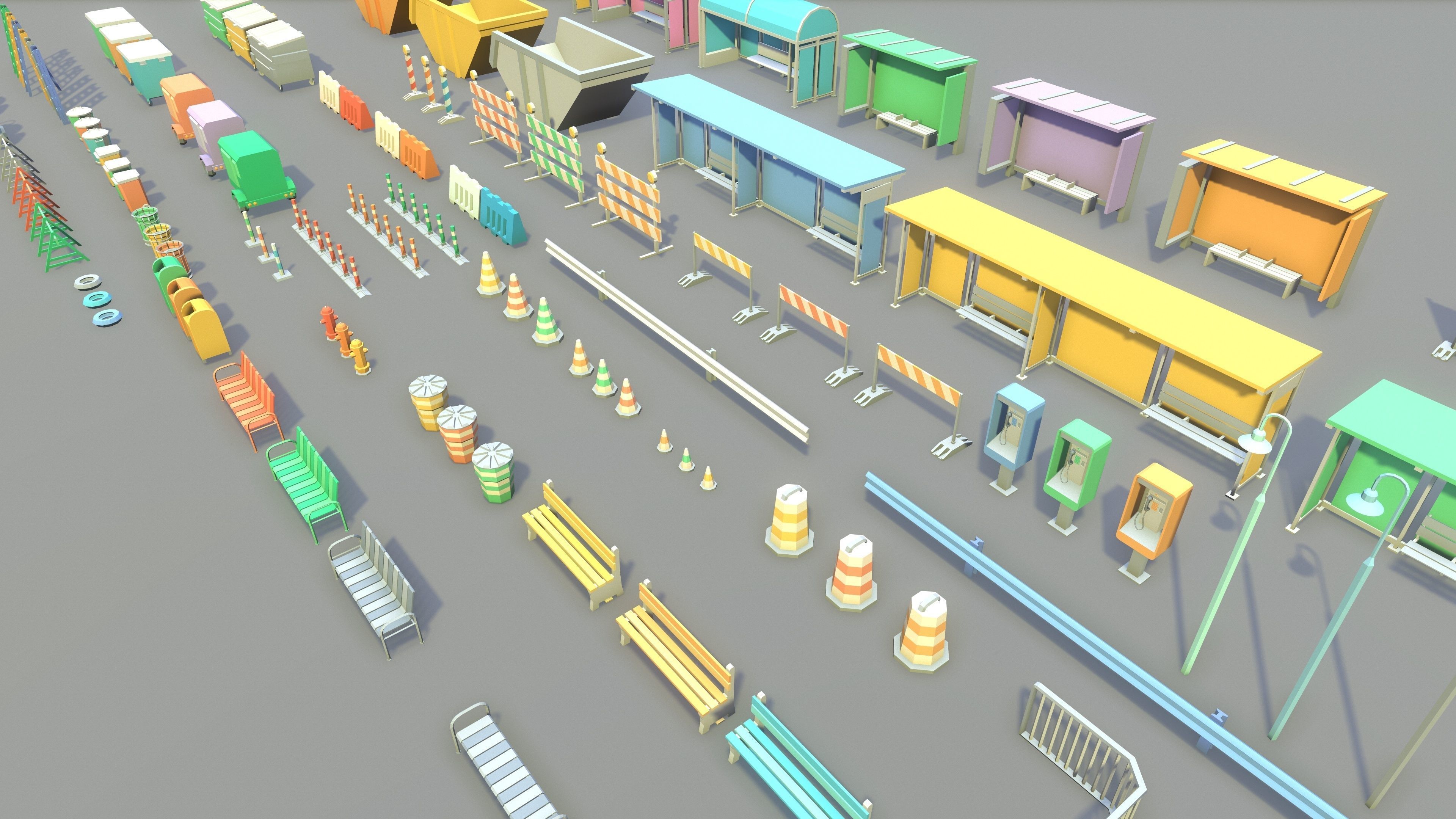 StreetSide PROPS - Low Poly Assets Low-poly 3D model Low-poly 3D model_4