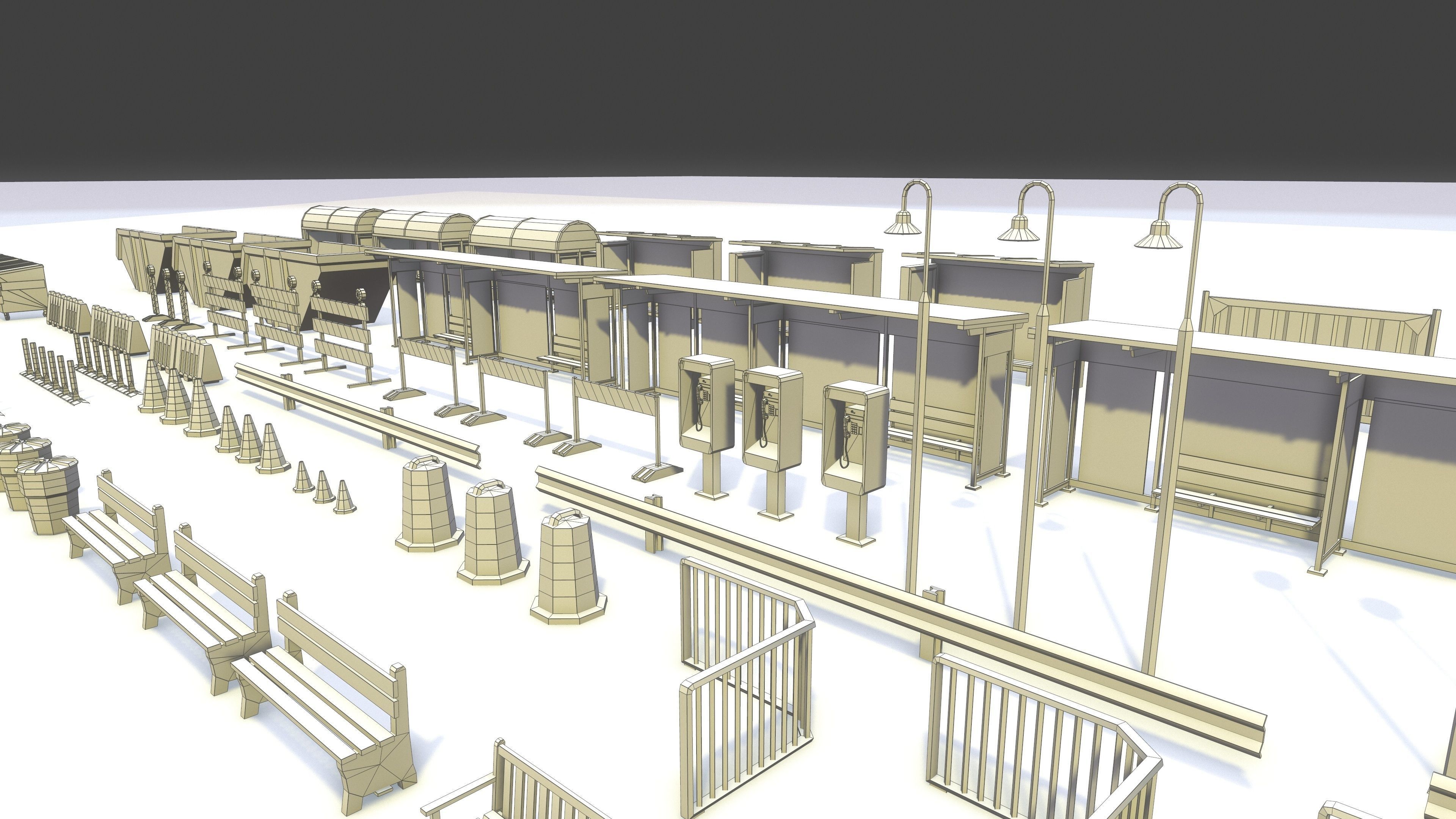 StreetSide PROPS - Low Poly Assets Low-poly 3D model Low-poly 3D model_19