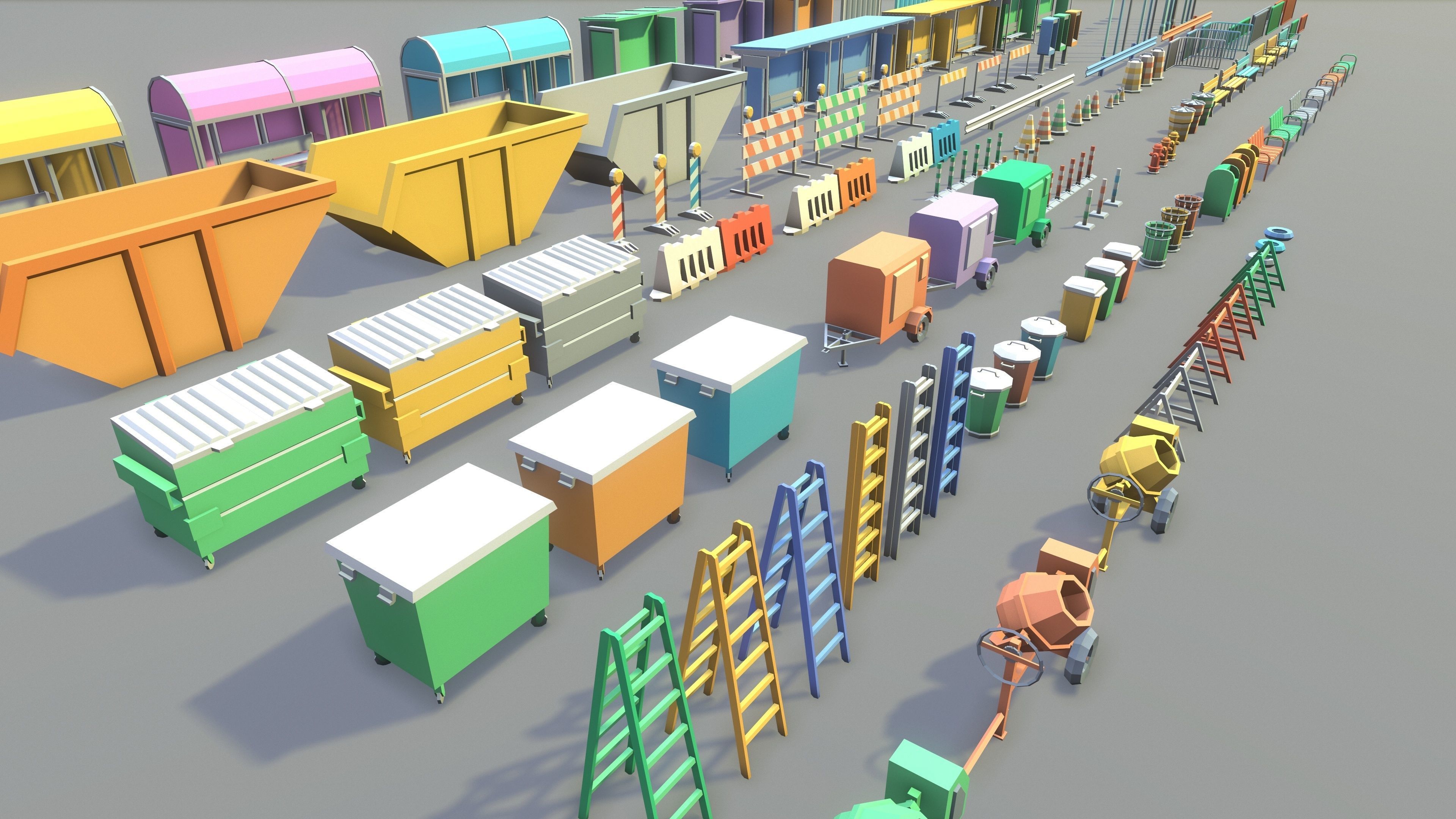 StreetSide PROPS - Low Poly Assets Low-poly 3D model Low-poly 3D model_2