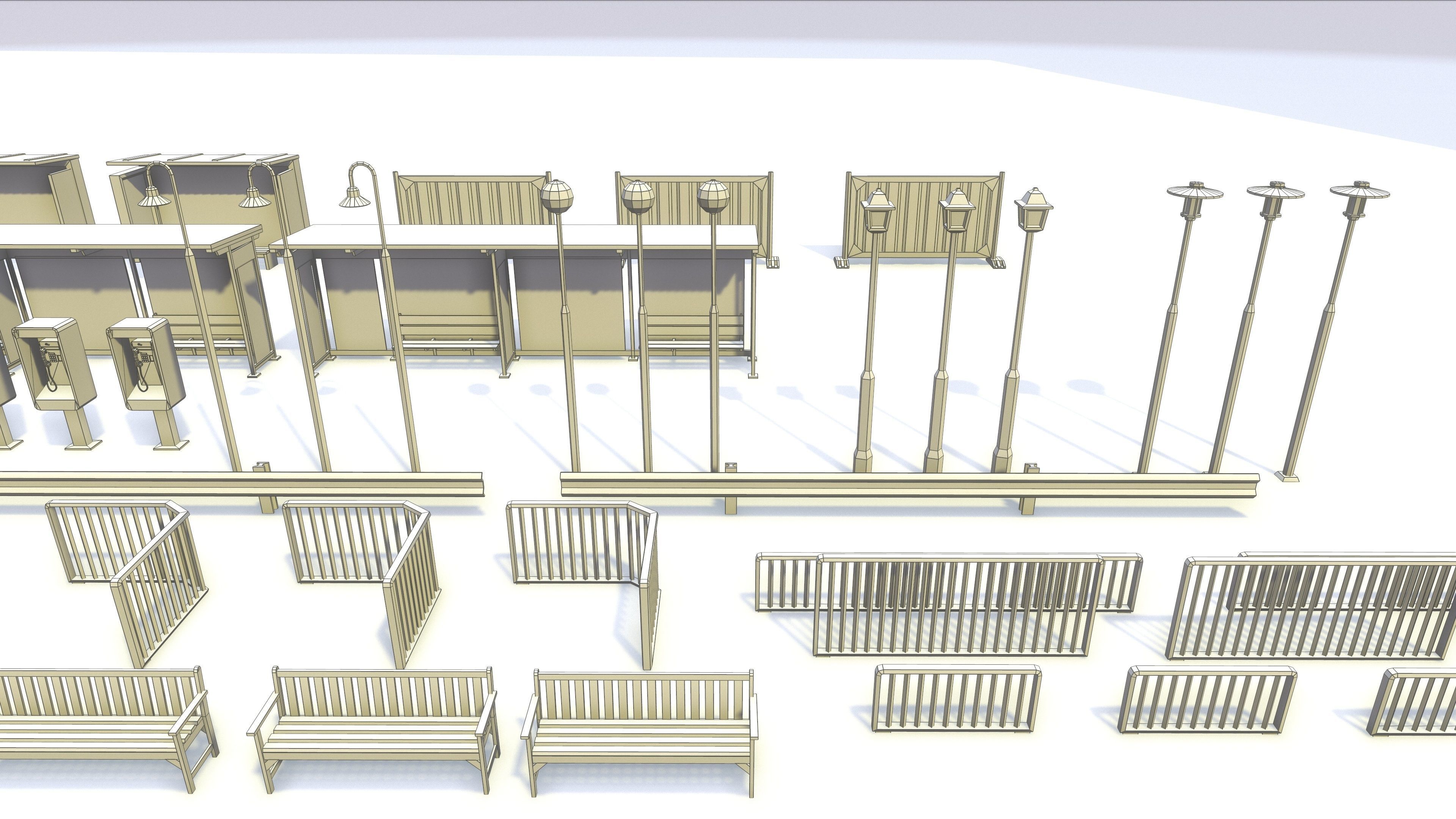 StreetSide PROPS - Low Poly Assets Low-poly 3D model Low-poly 3D model_15