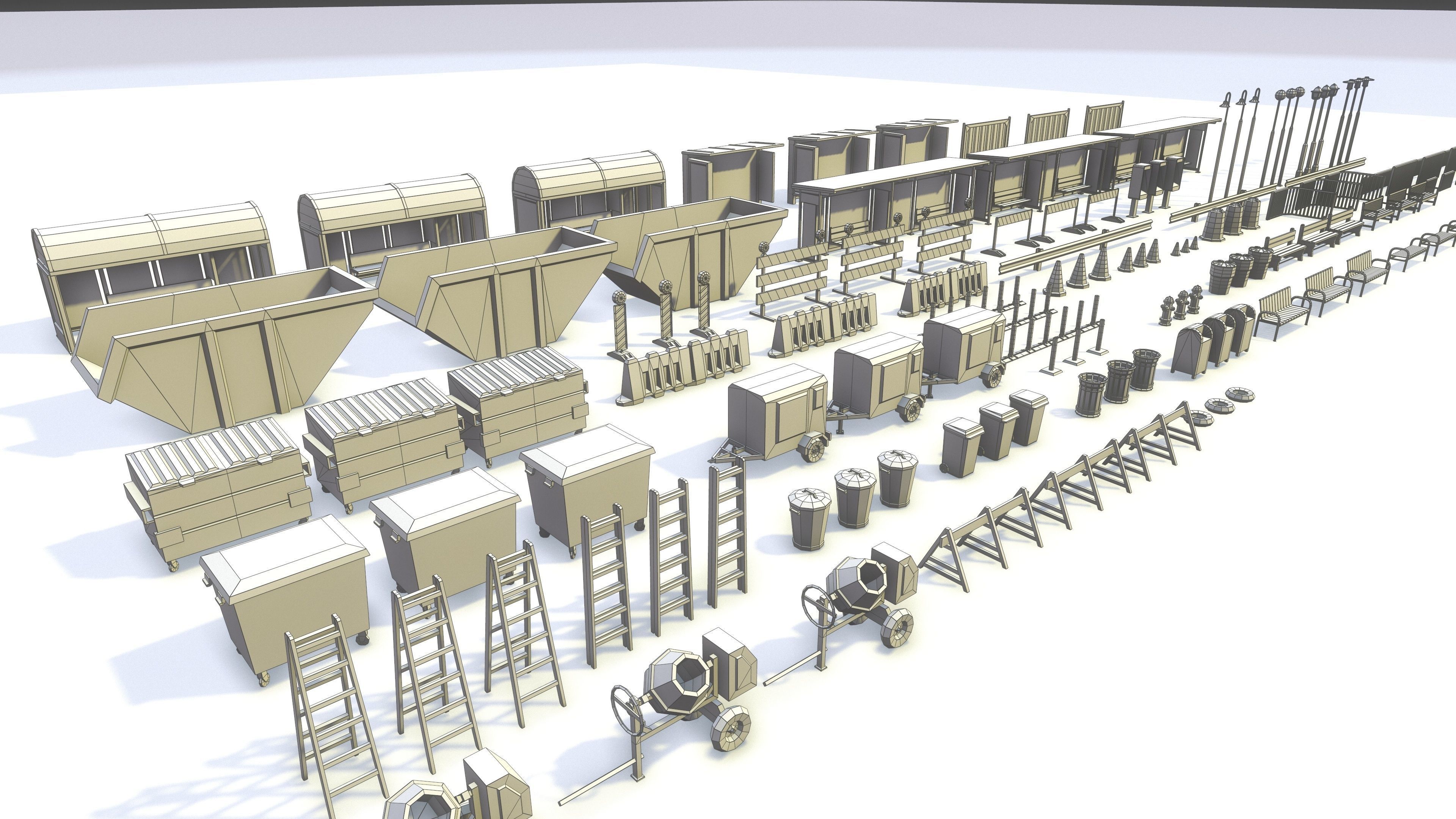 StreetSide PROPS - Low Poly Assets Low-poly 3D model Low-poly 3D model_11