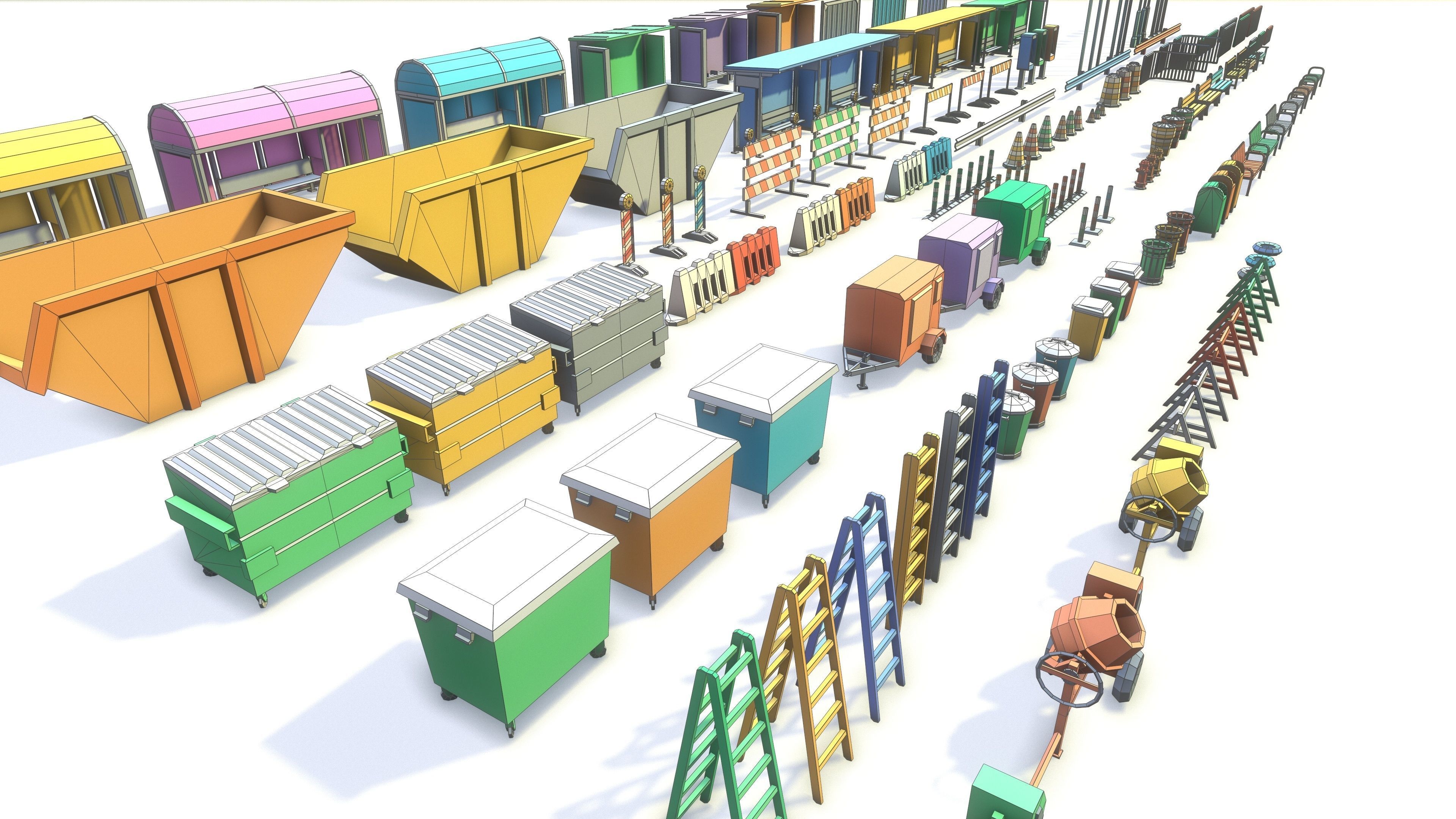 StreetSide PROPS - Low Poly Assets Low-poly 3D model Low-poly 3D model_7