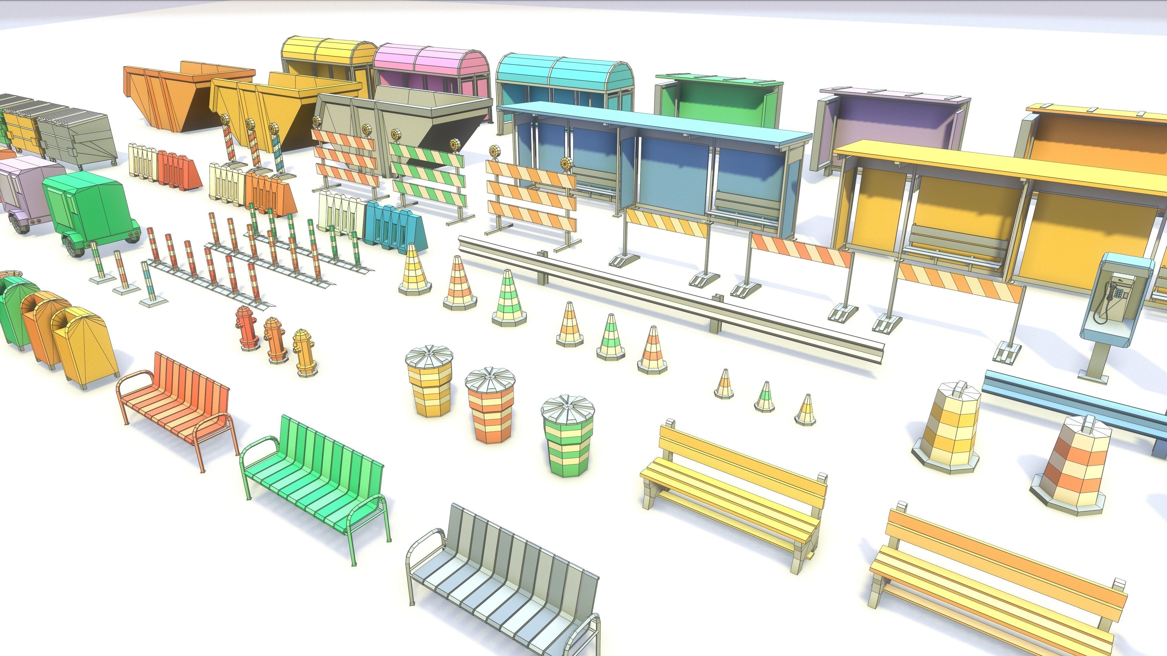 StreetSide PROPS - Low Poly Assets Low-poly 3D model Low-poly 3D model_8