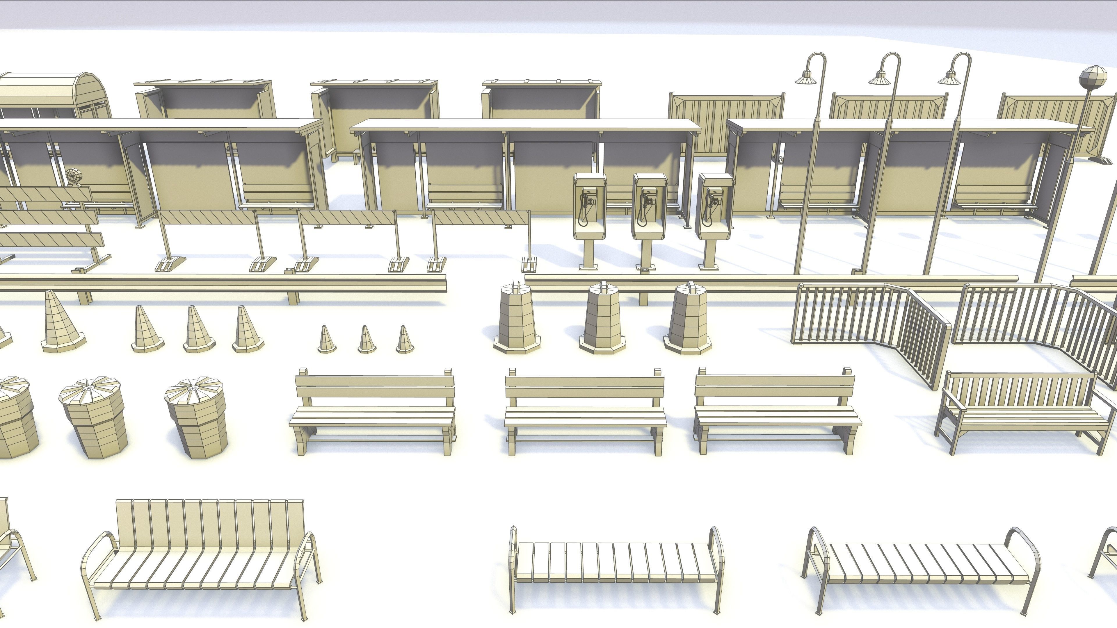 StreetSide PROPS - Low Poly Assets Low-poly 3D model Low-poly 3D model_16