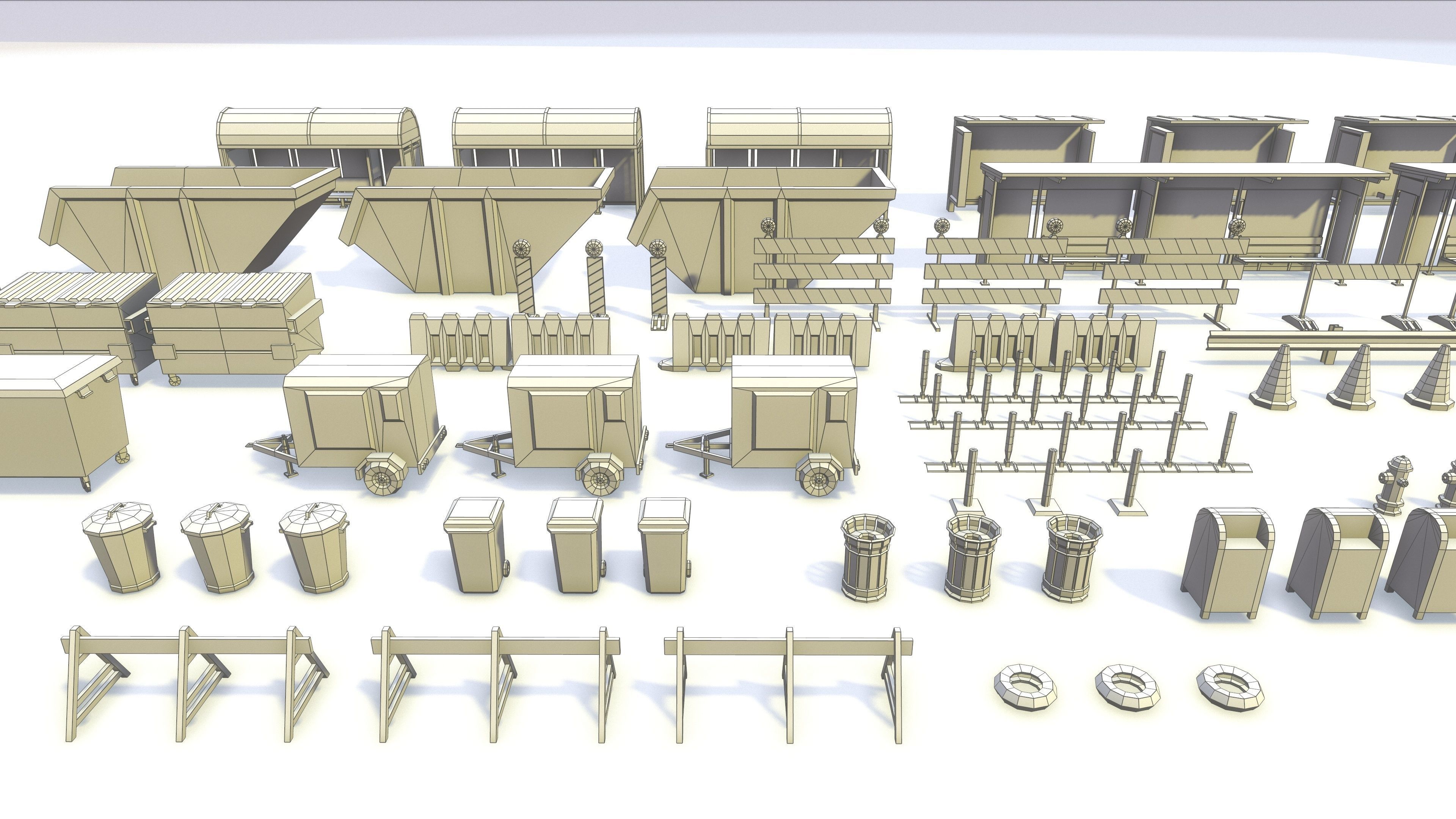 StreetSide PROPS - Low Poly Assets Low-poly 3D model Low-poly 3D model_13